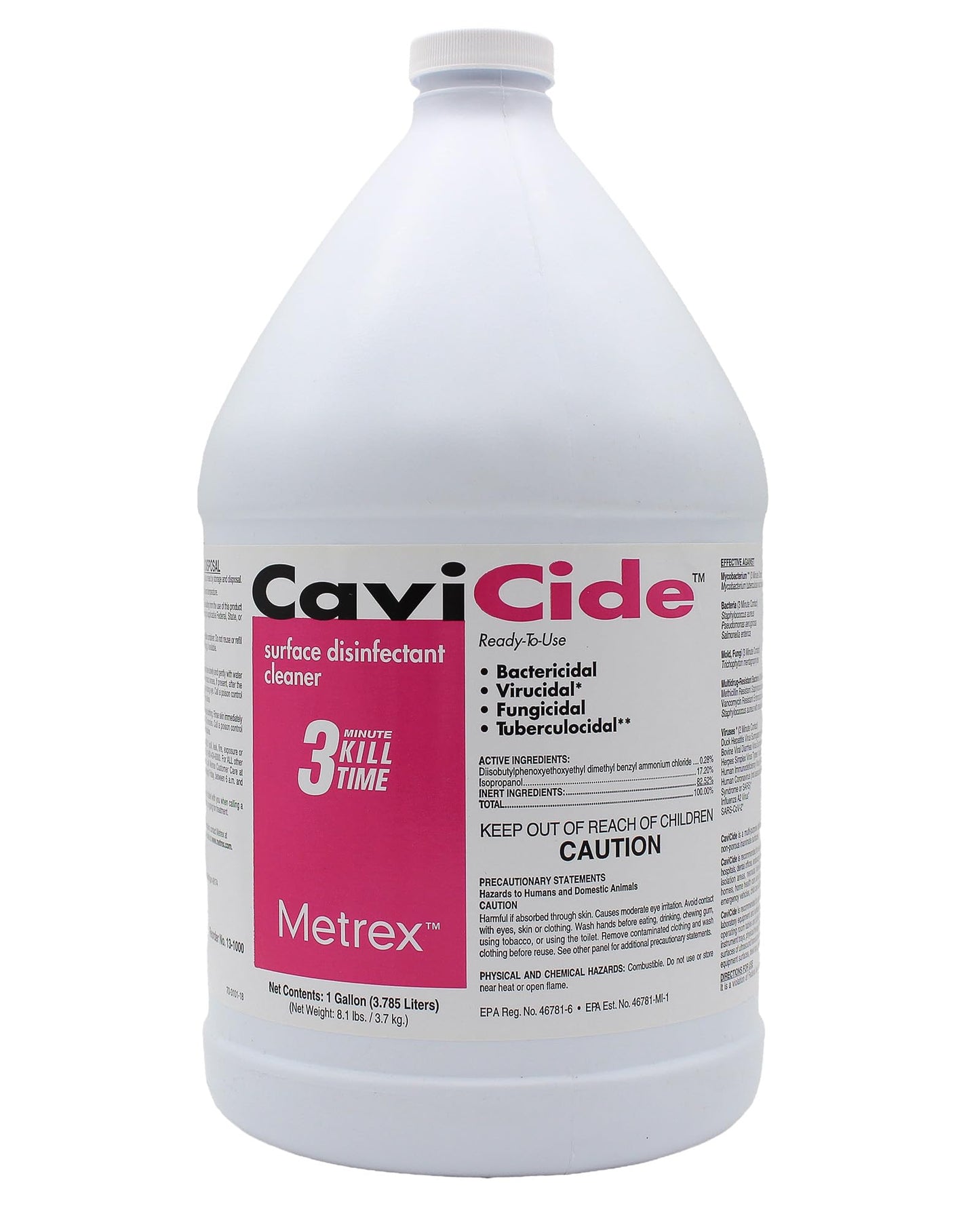 White Smoke Metrex CaviCide Surface Disinfectant Cleaner, 13-1000 – Multi-Purpose Disinfectant, Decontaminant & Cleaner for Medical Devices, NICU, Operating Rooms, Patient Care Areas, Labs, Schools – 1 Gallon