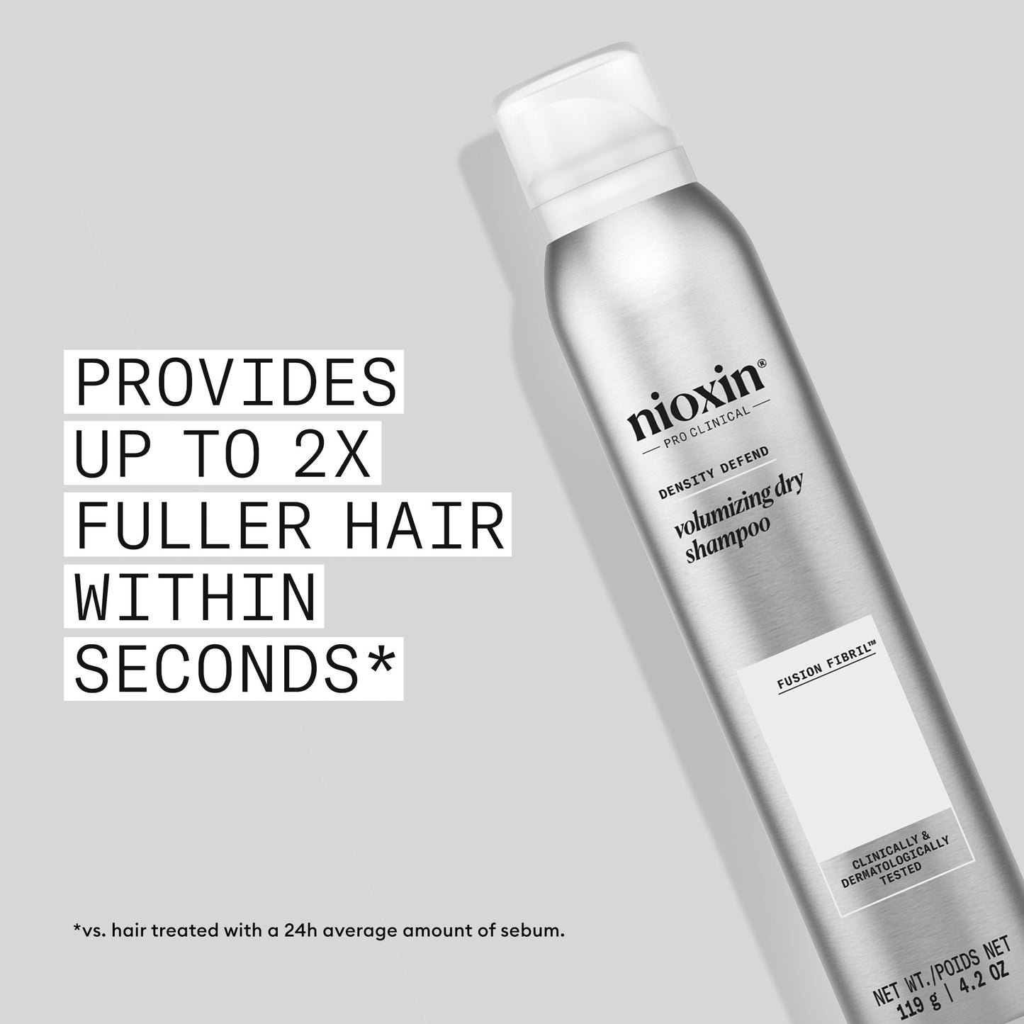 Light Gray Nioxin Density Defend Volumizing Dry Shampoo for Fine Hair | Increases Hair Density | Instant Fullness | 4.2 Fl oz.