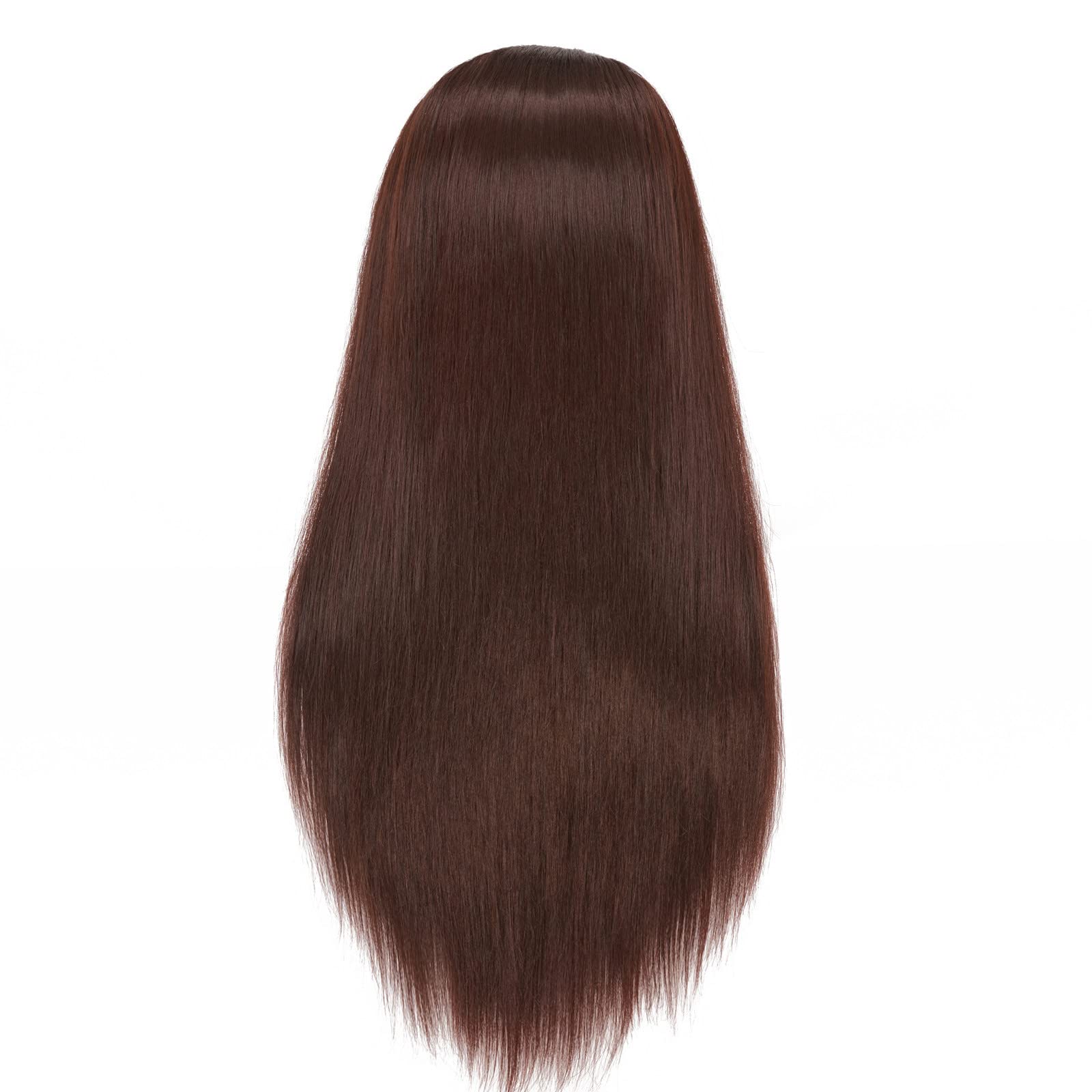 White Smoke Hairlink 26-28'' Mannequin Head Yaki Synthetic Fiber Hair Styling Training Head Dolls for Cosmetology Manikin Maniquins Practice Head with Stand (9926LB0420)