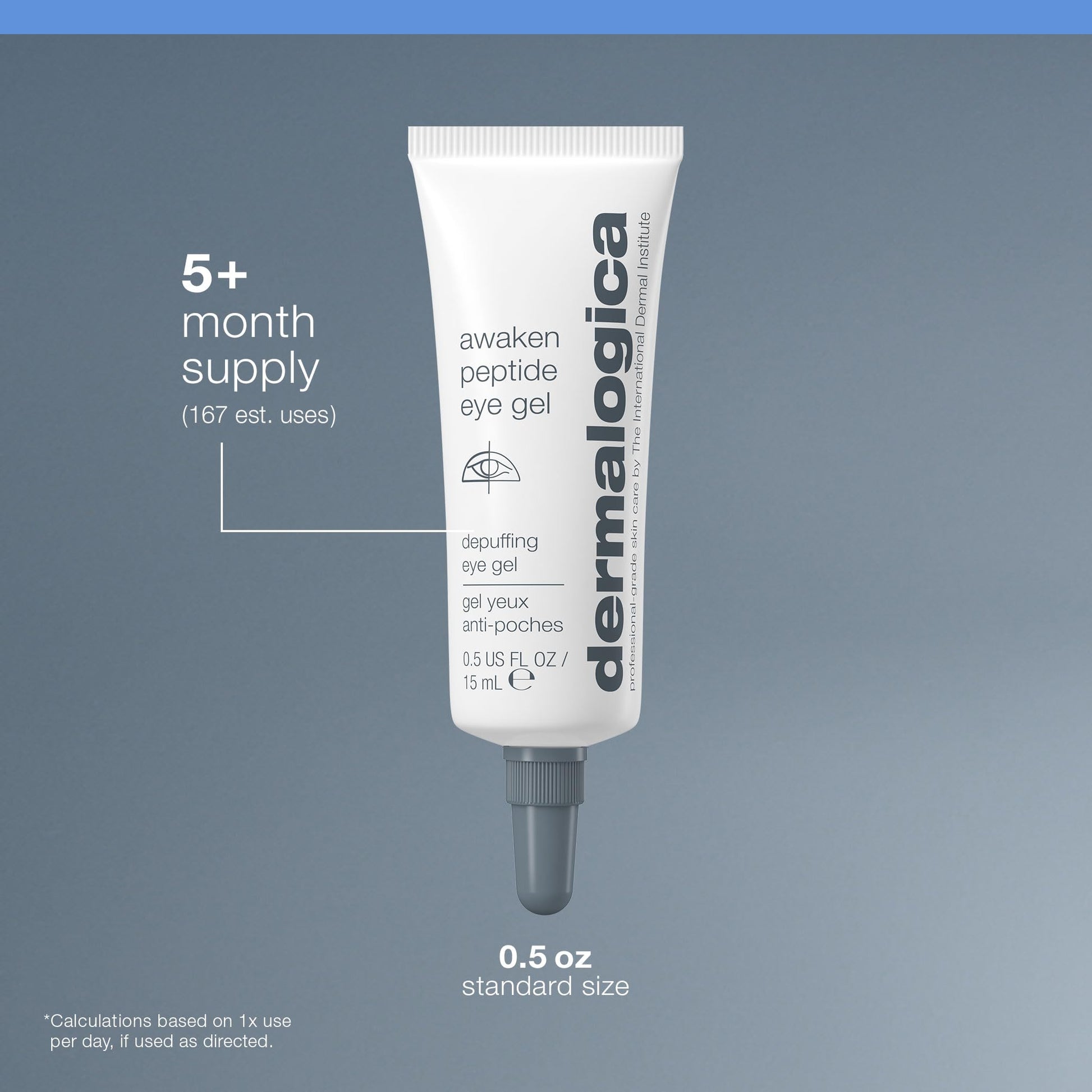 Slate Gray Dermalogica Awaken Peptide Eye Gel - Quickly Reduces the Appearance of Puffiness and Wrinkles