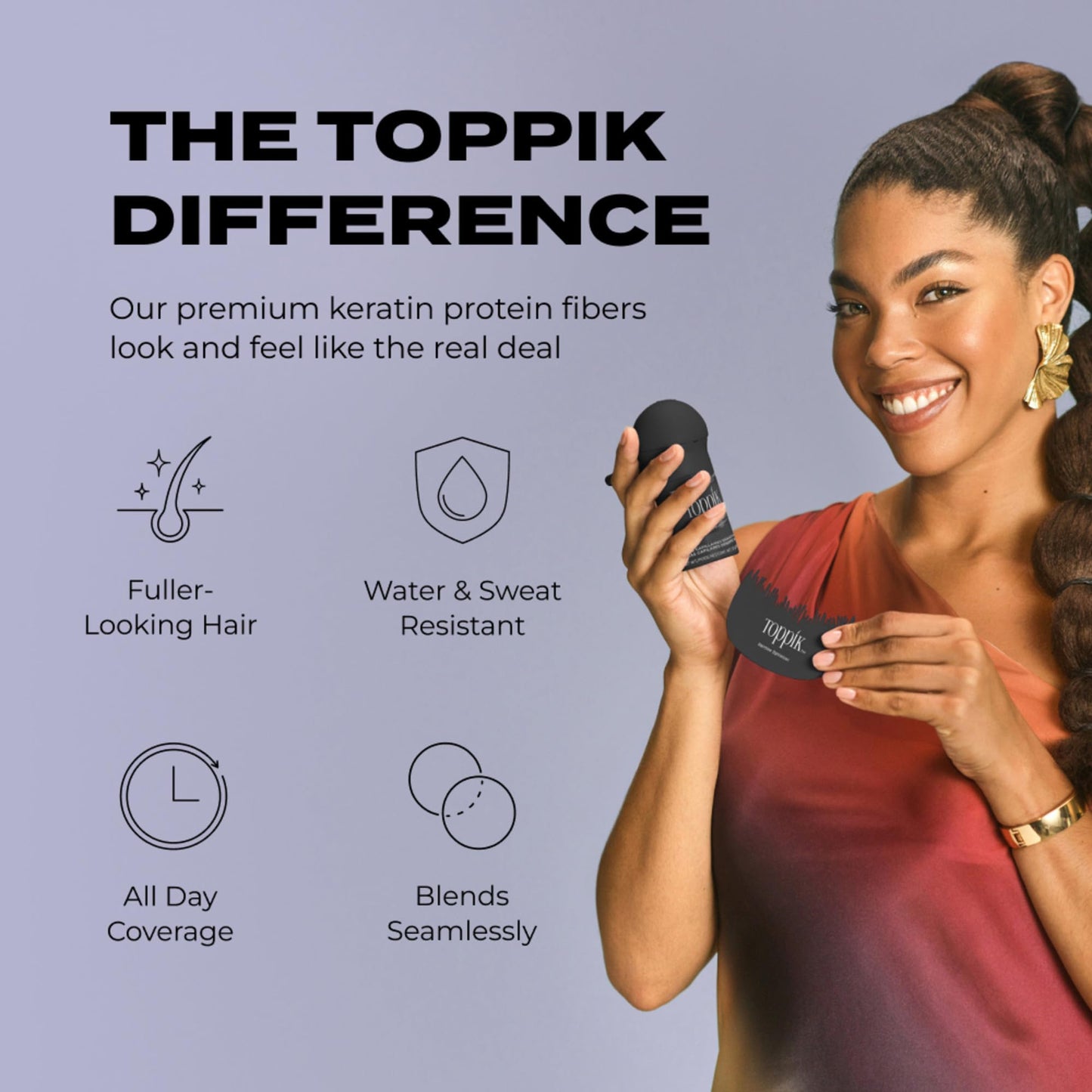 Dark Gray Toppik Hair Building Fibers, Black, 12g Fill In Fine or Thinning Hair, Instantly Thicker, Fuller Looking, 9 Shades for Men & Women, Keratin Protein Formula