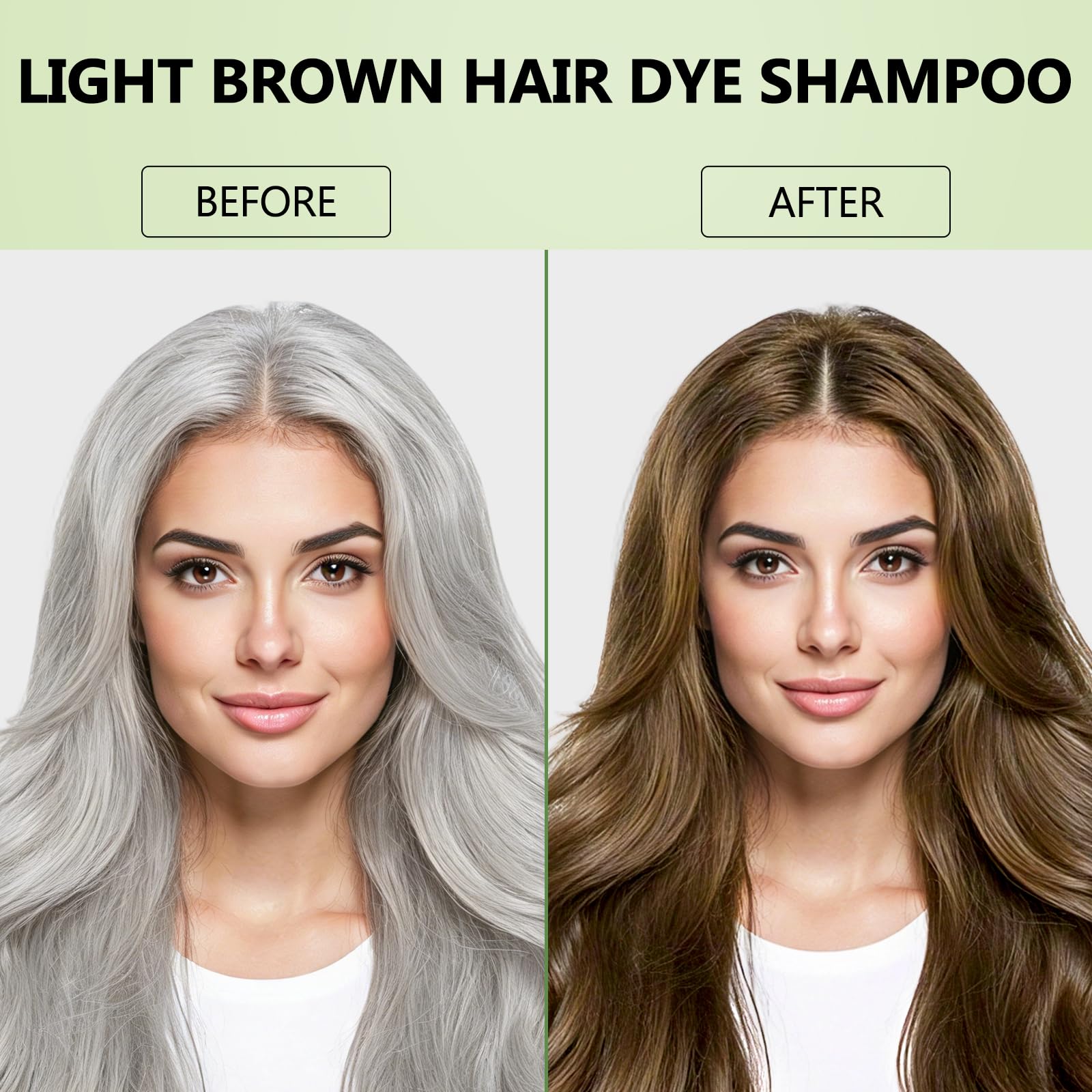 Lavender Plantkonw Light Brown Hair Dye Shampoo, 3 In 1 Semi Permanent Hair Color Shampoo for Gray Coverage, Natural Hair Dye for Women & Men, Ammonia & Paraben Free