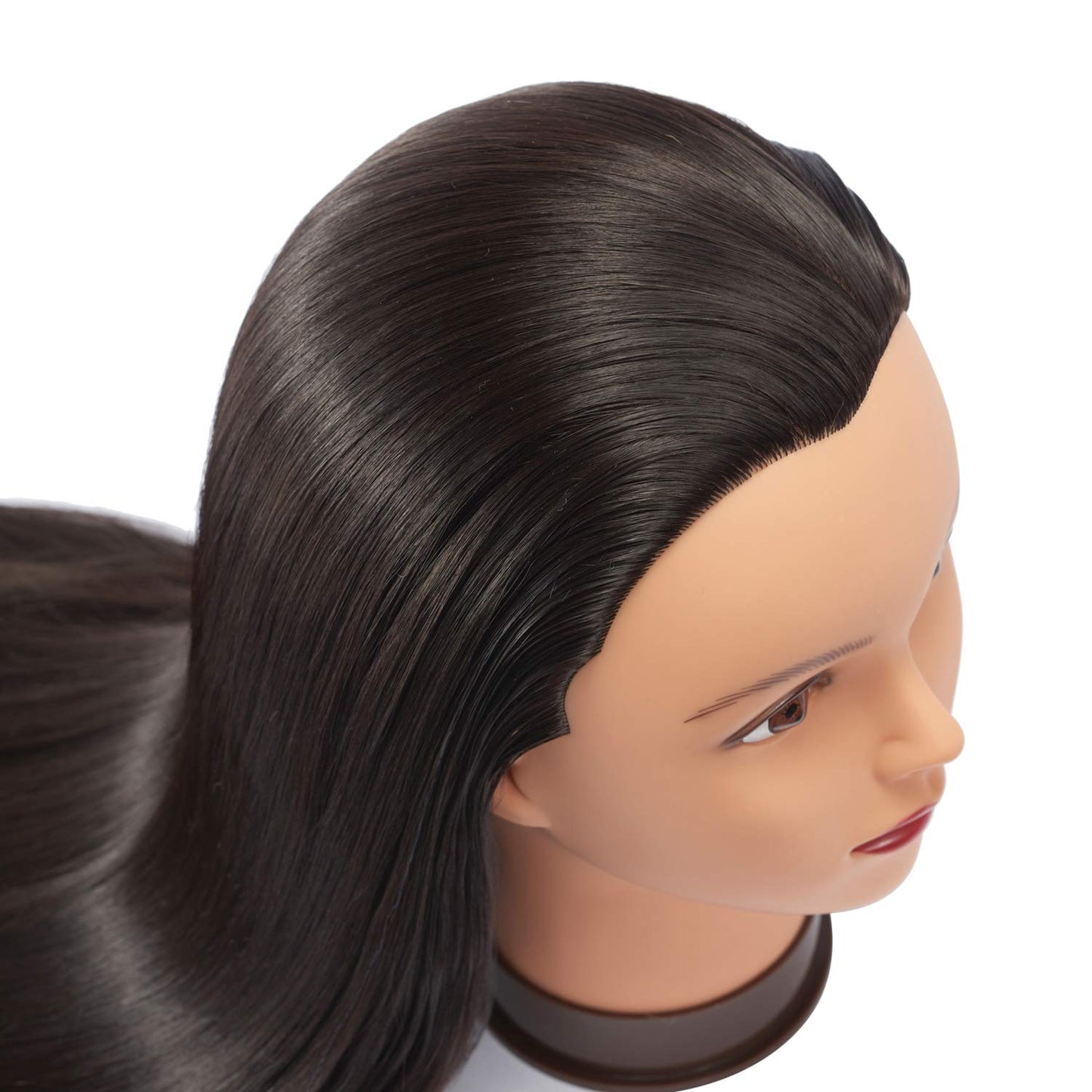 White Smoke Headfix 26in-28in Long Hair Mannequin Head Stnthetic Fiber Hairdresser Practice Styling Training, Cosmetology Manikin Doll Head With Clamp Stand (6F1919LB0220)