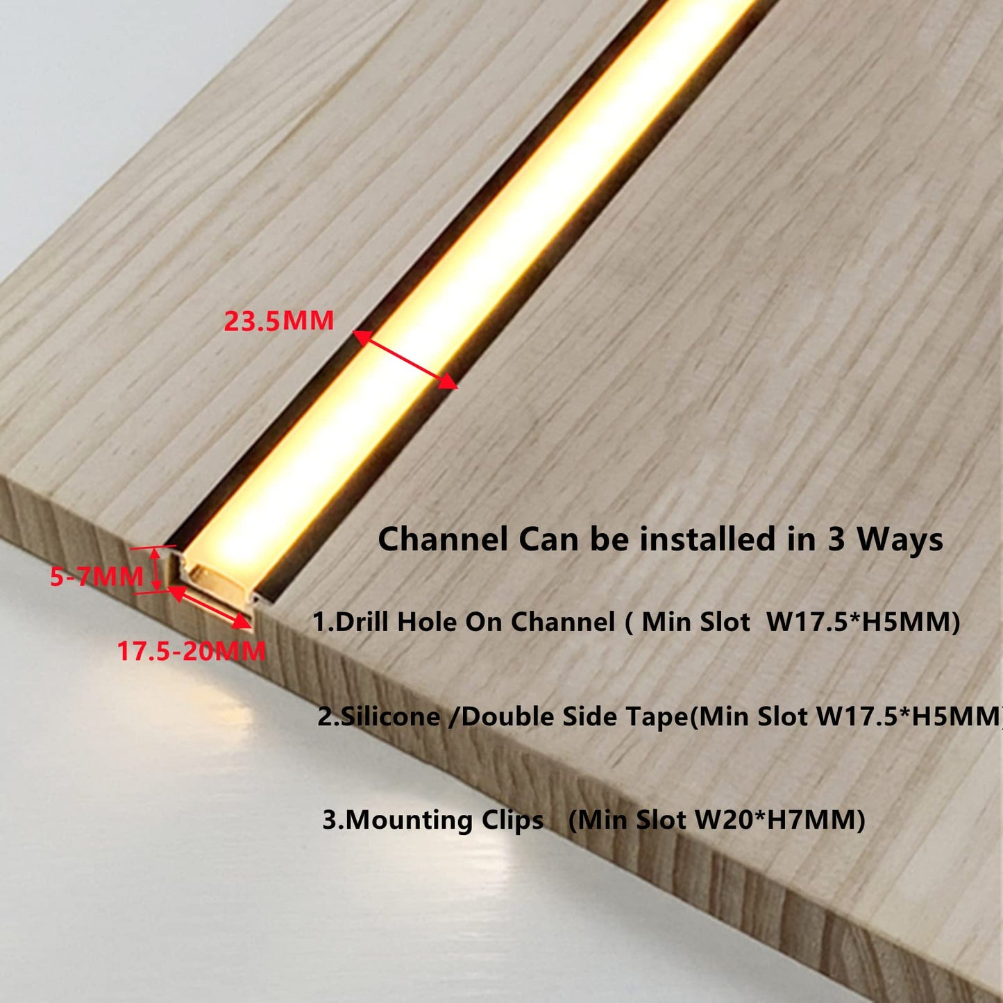 Dark Gray THMOOTHER 10-Pack 3.3FT/1M LED Strip Aluminum Channel Diffuser,Collar Shape Tape Light Under Cabinet Floating Shelf Alcove Recessed 25X7MM Matte Black Anodized Track, Milky Cover Concave Slot Profile