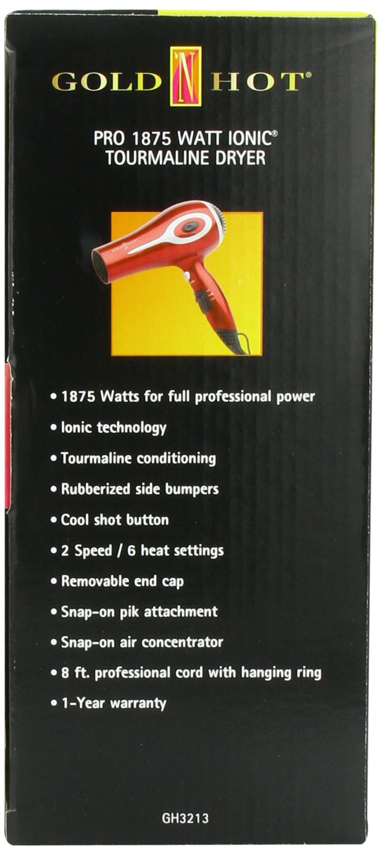 Dark Slate Gray Gold 'N Hot 1875-Watt Professional Ionic Tourmaline Dryer