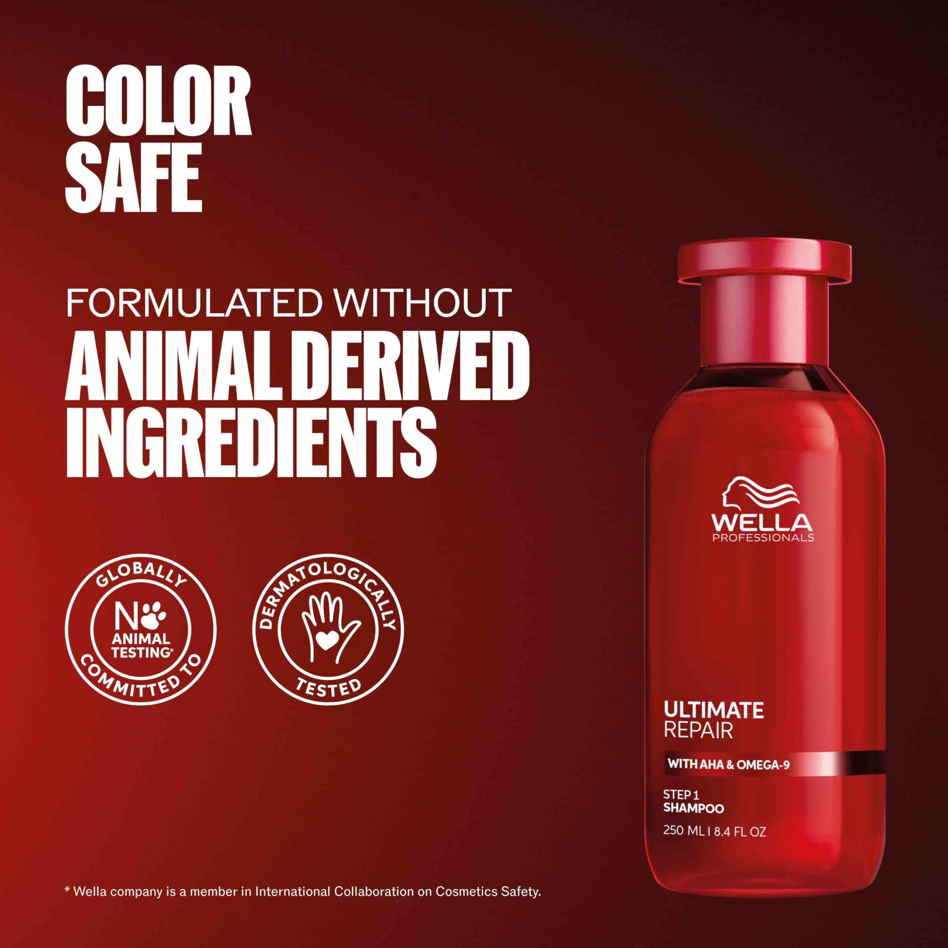 Dark Red Wella Professionals ULTIMATE REPAIR Shampoo for Damaged Hair | Replenishes and Repairs | 8.4 Fl Oz - Packaging May Vary