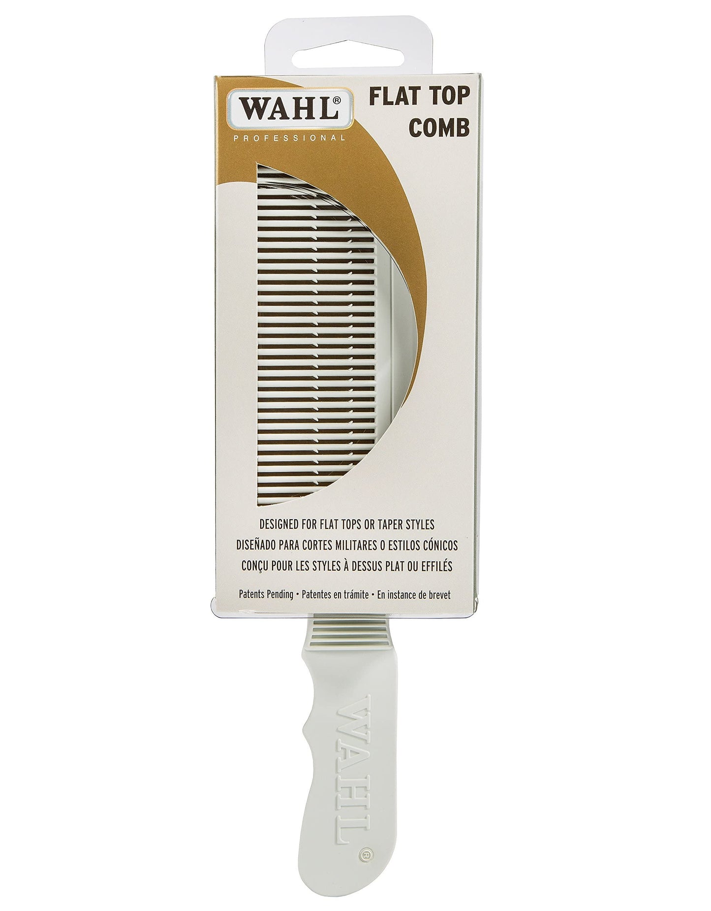White Smoke Wahl Professional - New Flat Top Comb White #3329-100 - Great for Professional Stylists and Barbers