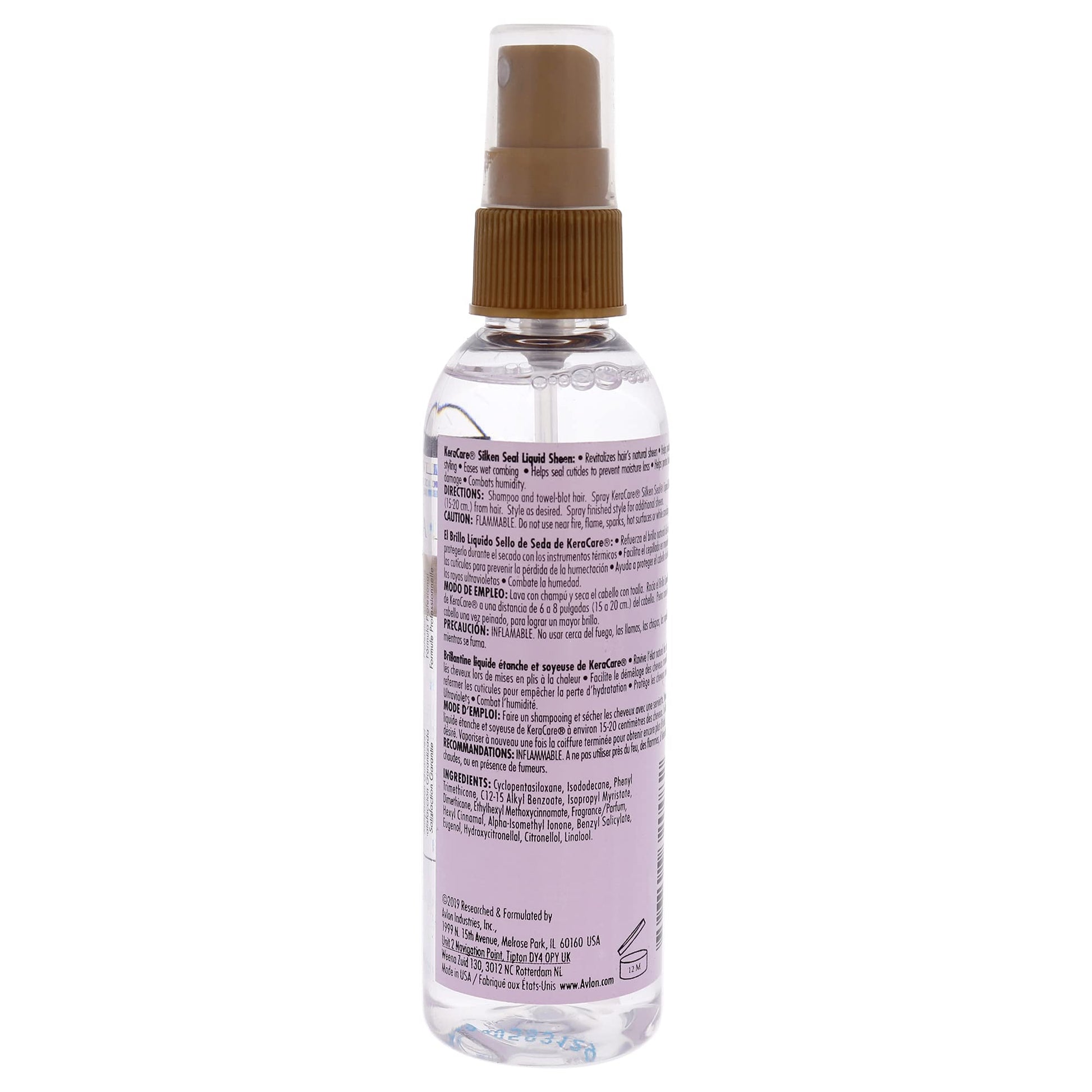 White Smoke Keracare Silken Seal Liquid Sheen Avlon Spray 4 Oz