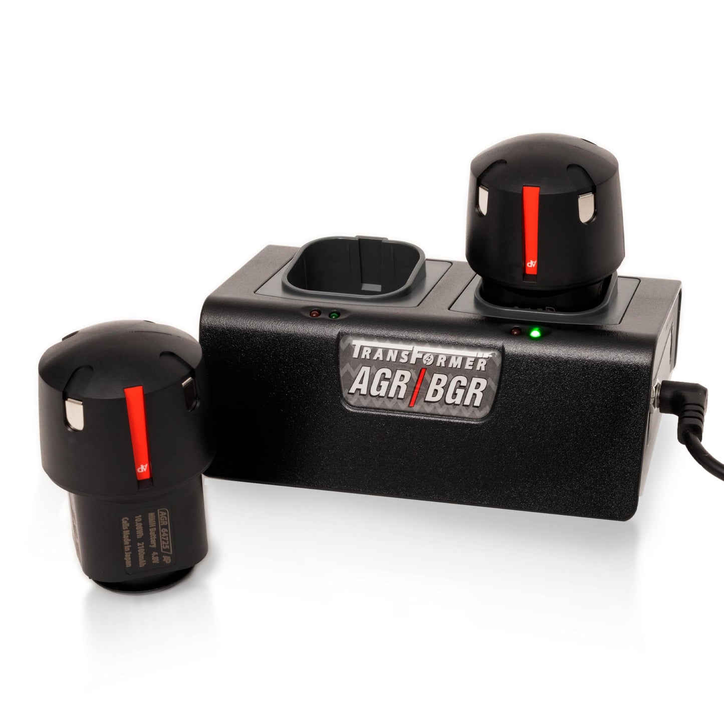 White Smoke Artisan Power Double Charger and Two Replacement Batteries | Best for Andis PowerGroom AGR+ and BGR+ Series Clippers | NiMH Rechargeable Battery Pack | 2100 mAh - 27% Higher Than the OEM Batteries