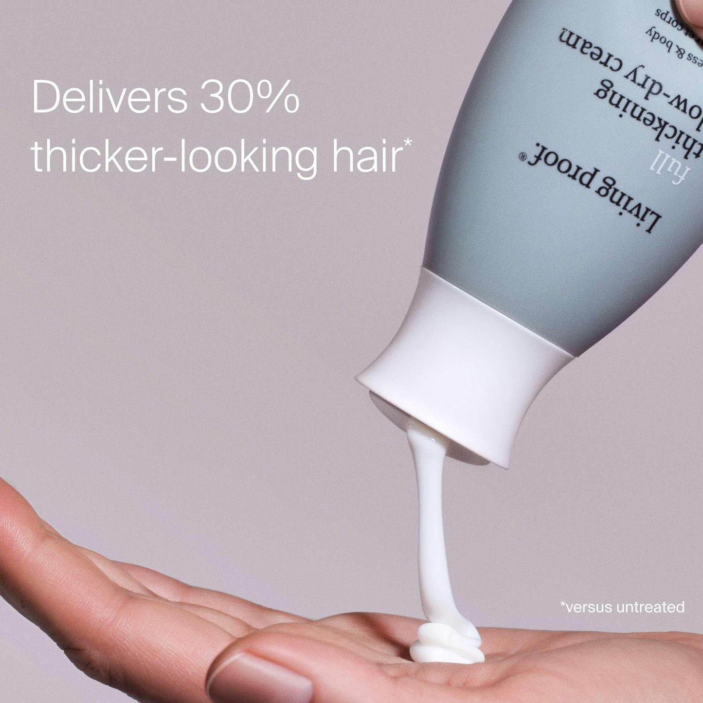 Gray Living proof Full Thickening Blow-Dry Cream – All-Day Fullness, Shine, Lightweight Conditioning, Heat Protection for Fine or Flat Hair, 3.7 oz