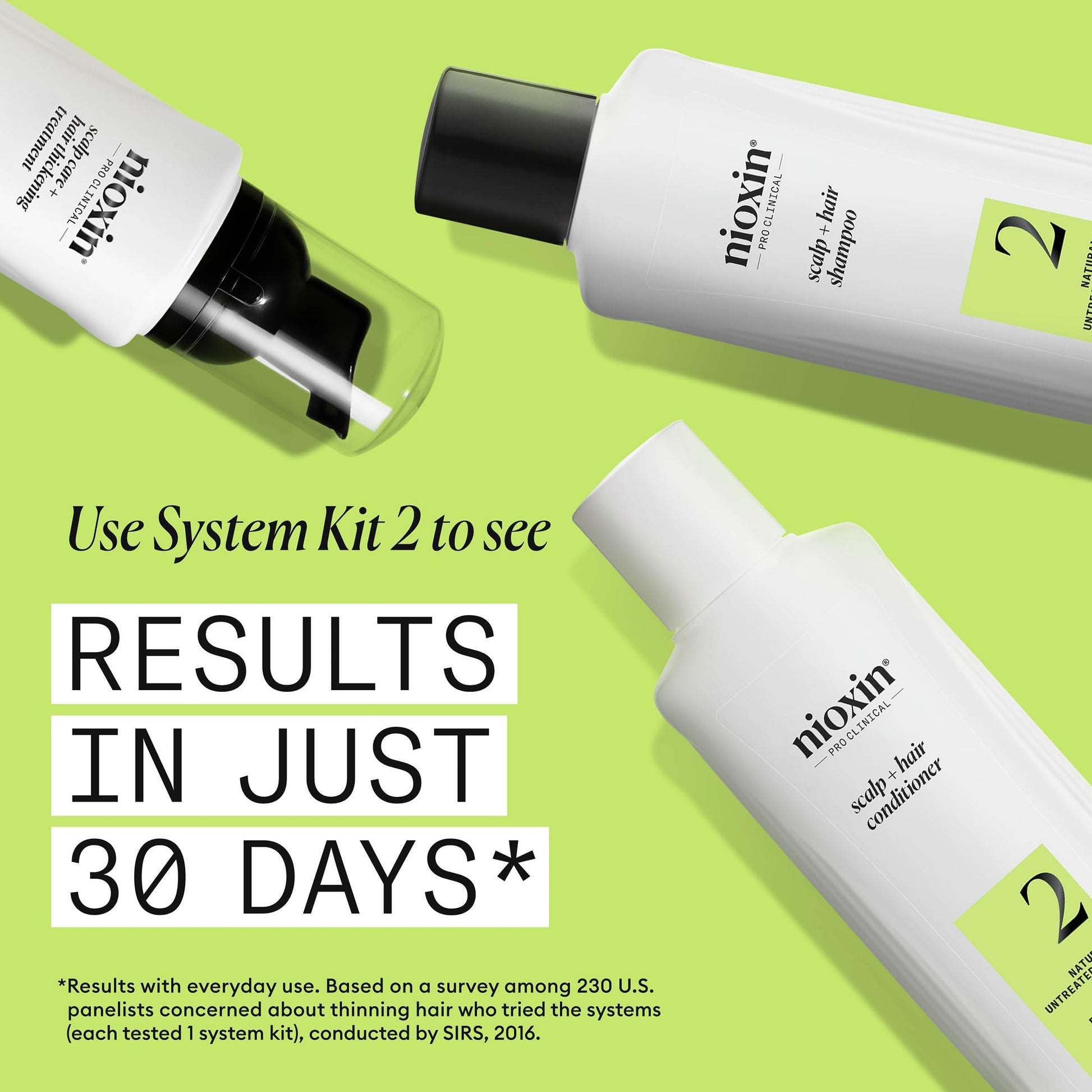 Light Goldenrod Nioxin System 2 Scalp Care + Hair Thickening Leave-In Treatment | For Natural Hair with Progressed Thinning | Boost Hair Density Against Breakage with Niacinamide & Biotin | 6.7 Fl Oz