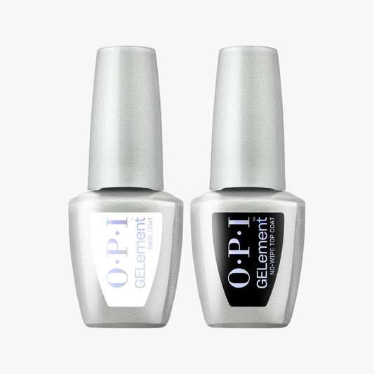 White Smoke OPI GELement Base & No-Wipe Top Coat Bundle | LED Cure Gel Nail Polish | DIY Professional Salon Quality Gel-Manicure | Vegan Formula, Durable Wear with High Shine Finish | 0.3 Fl Oz.