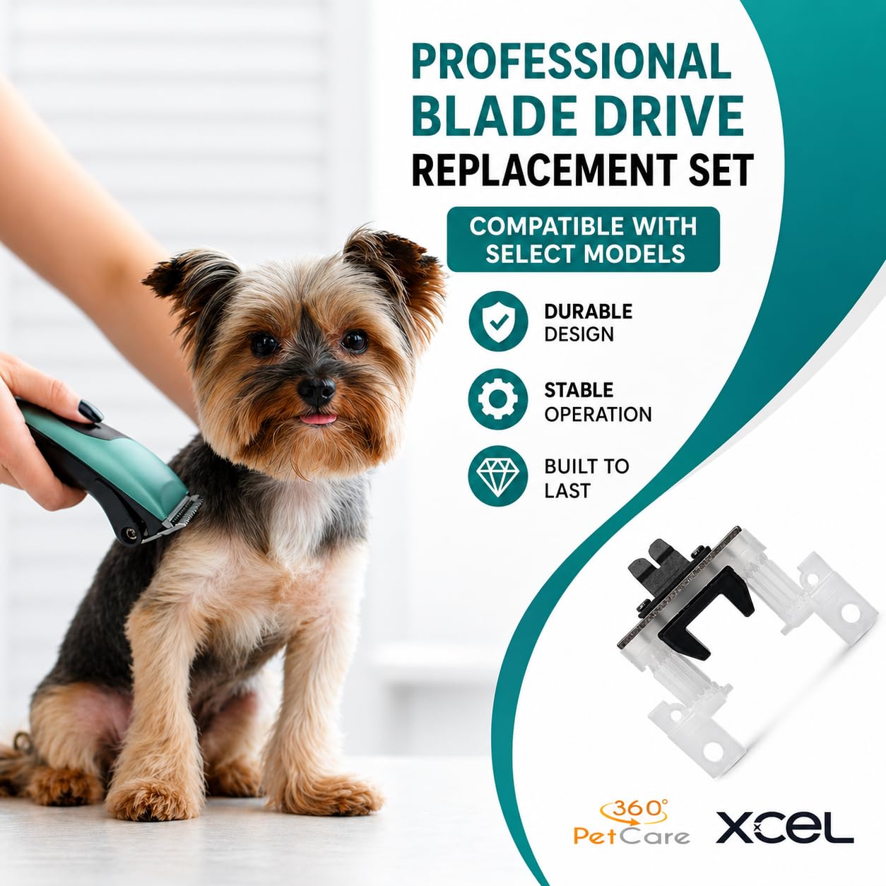 White Smoke XCEL Blade Drive Lever Assembly Replacement, Compatible with Select Andis AG, AGC, AGR, BG and 5-Speed Grooming Clippers - 4 Pack