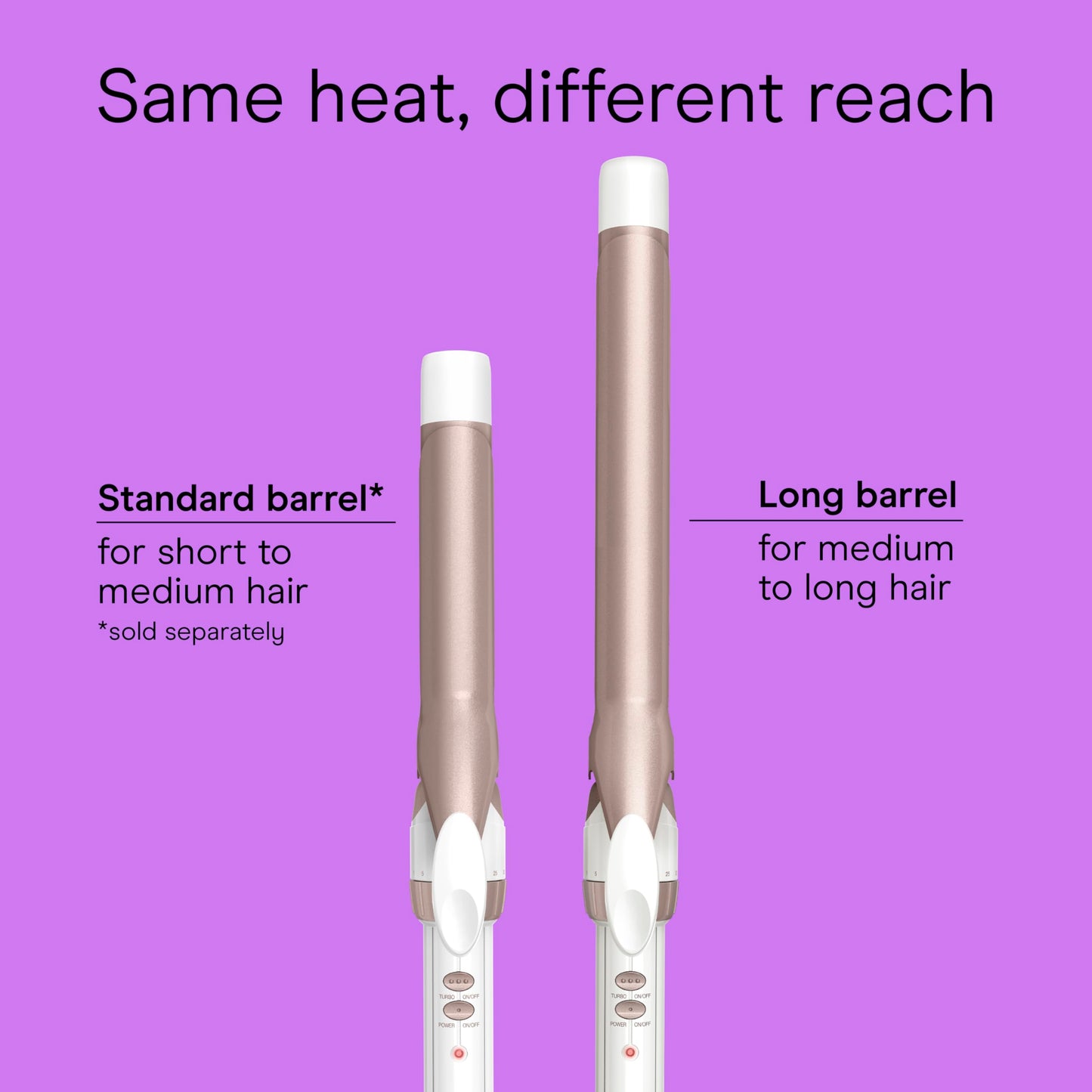 Violet Conair Double Ceramic 1-Inch Long Barrel Curling Iron, 1-Inch Barrel Creates Classic Curls to Loose Waves, Hair Curler for Use on Short, Medium, & Long Hair, White/Rose Gold