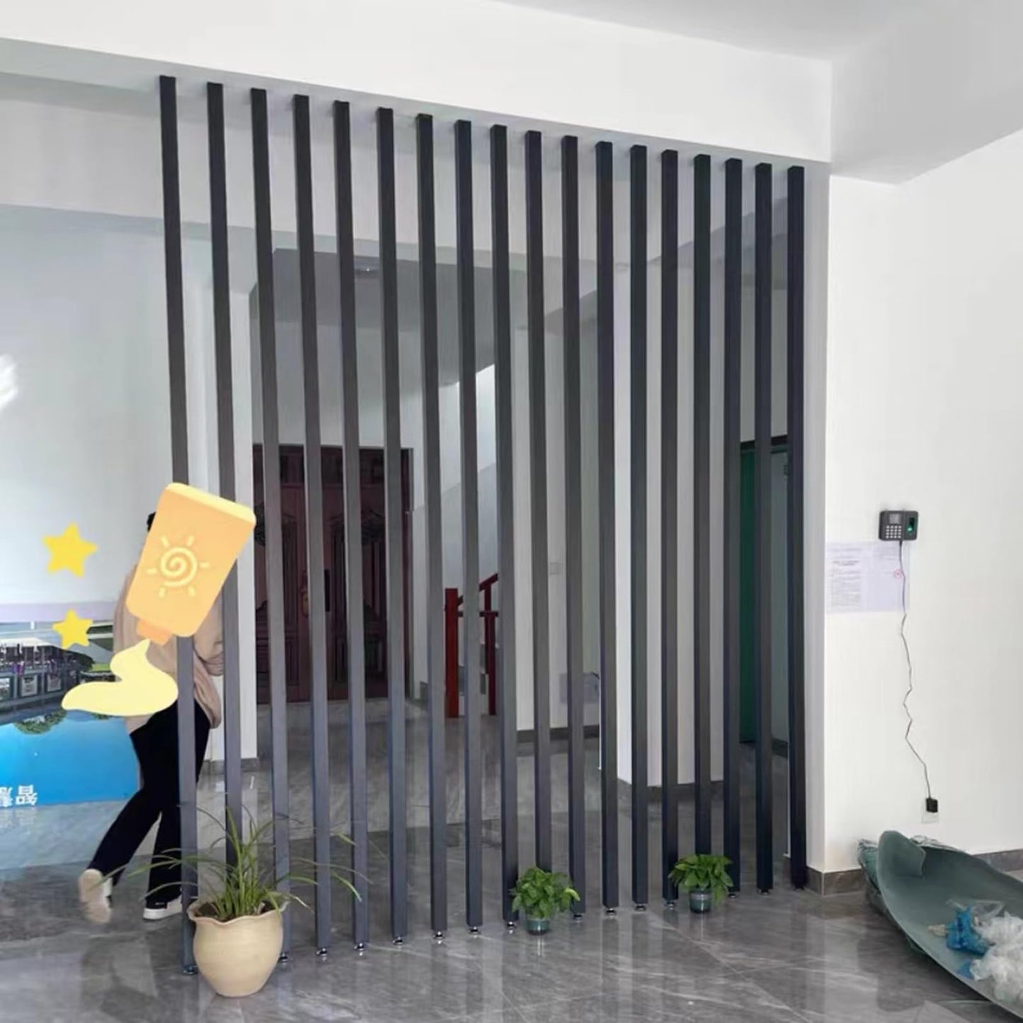 Lavender Space Divider Post/ Divisores De Habitacion for Office - Alcove Studio/ Pets/ Kids Bedroom Wall Partition Decor, Black White Wooden Room Divier Freestanding Retractable, Tall 7.8ft/ 7.5ft/ 7.3ft/ 7ft