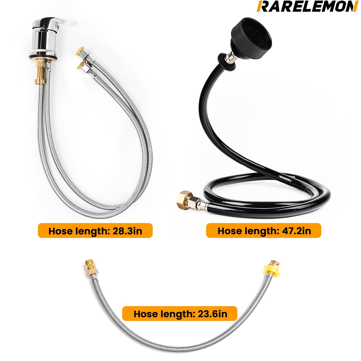 White Smoke Professional Beauty Salon Shampoo Sink Bowl Faucet and Sprayer Kit with Vacuum Breaker and Flexible Spray Hose - Faucet Extended Set, Additional Hoses and Connectors