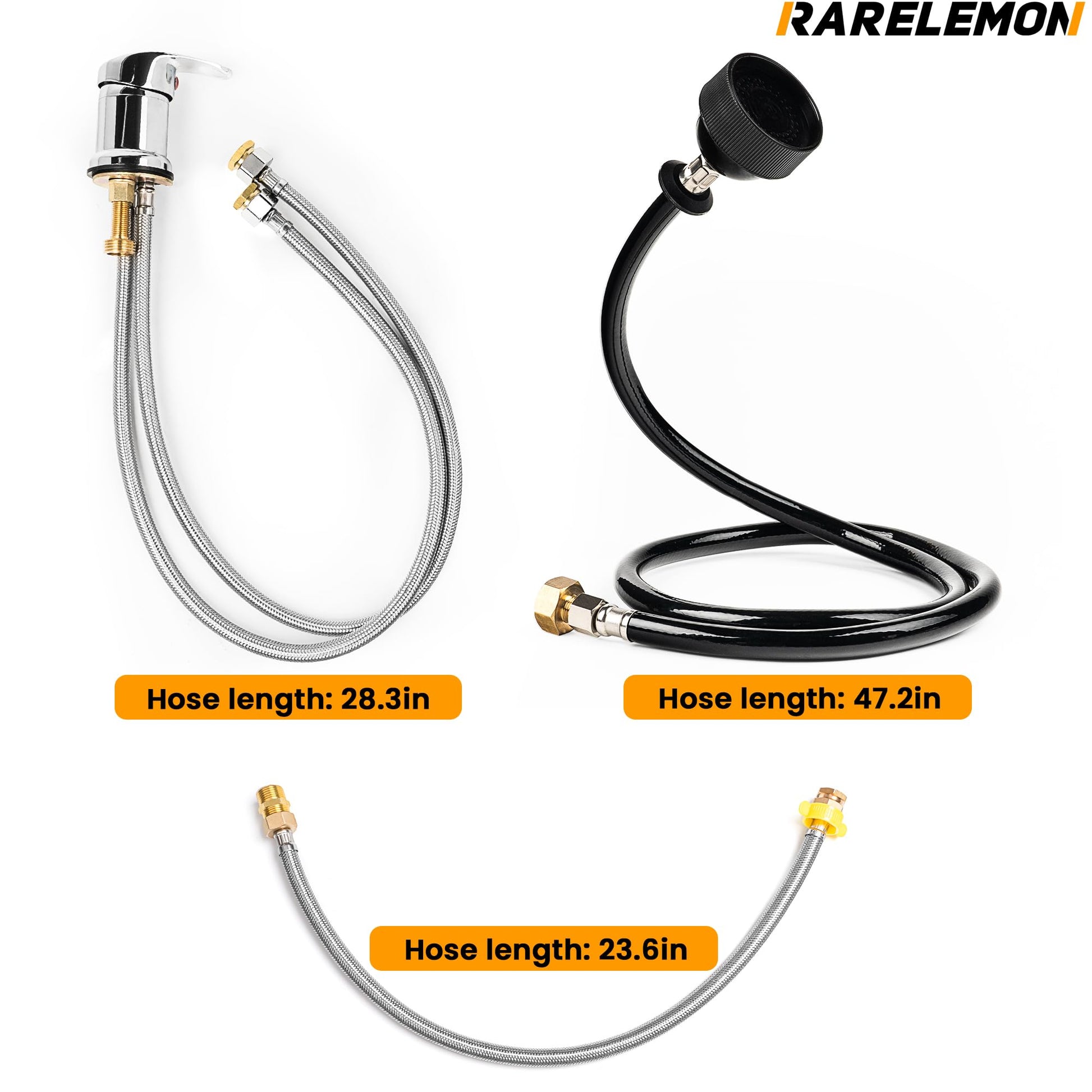 White Smoke Professional Beauty Salon Shampoo Sink Bowl Faucet and Sprayer Kit with Vacuum Breaker and Flexible Spray Hose - Faucet Extended Set, Additional Hoses and Connectors