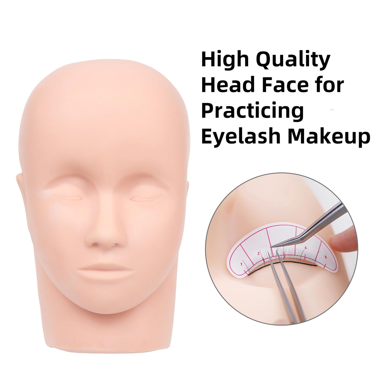 White Smoke Czrleaty Esthetician Mannequin Head for Facial Practice, Cosmetology Mannequin Head Face for Makeup or Lash Extention Soft Makeup Styrofoam Head