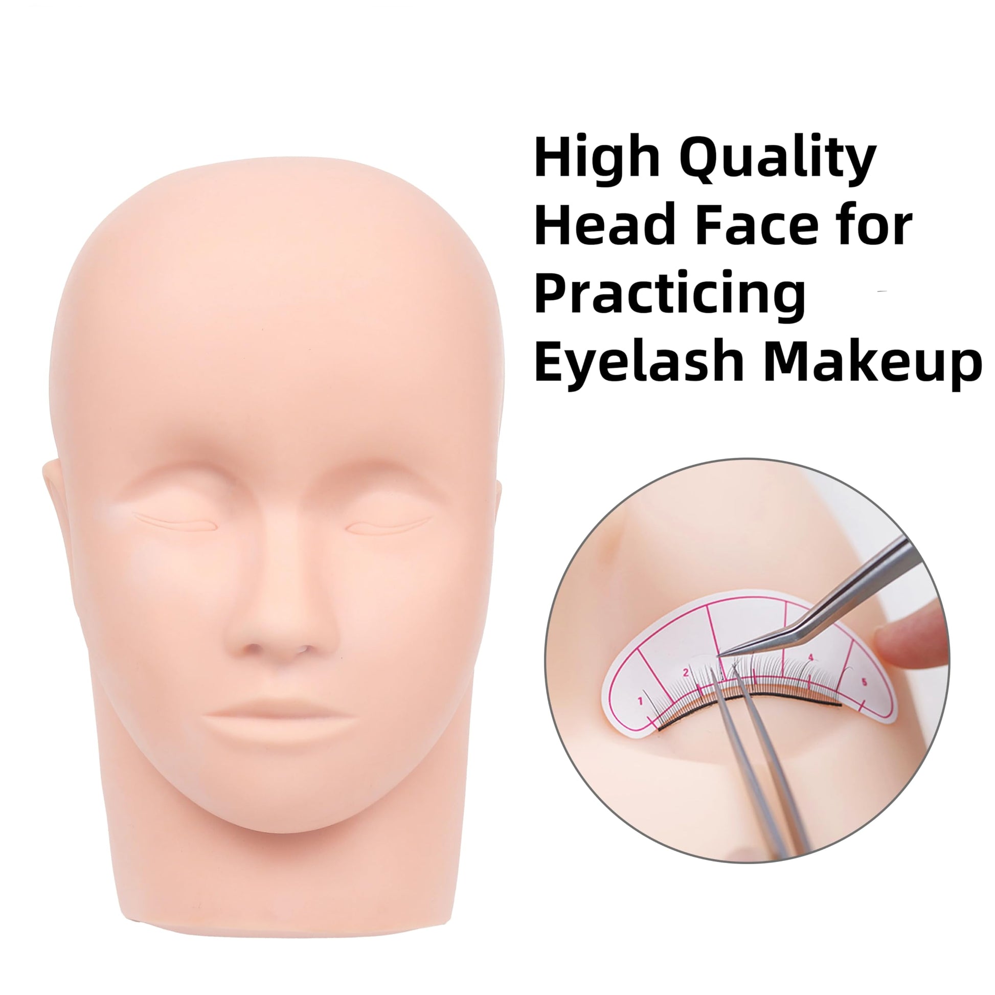White Smoke Czrleaty Esthetician Mannequin Head for Facial Practice, Cosmetology Mannequin Head Face for Makeup or Lash Extention Soft Makeup Styrofoam Head
