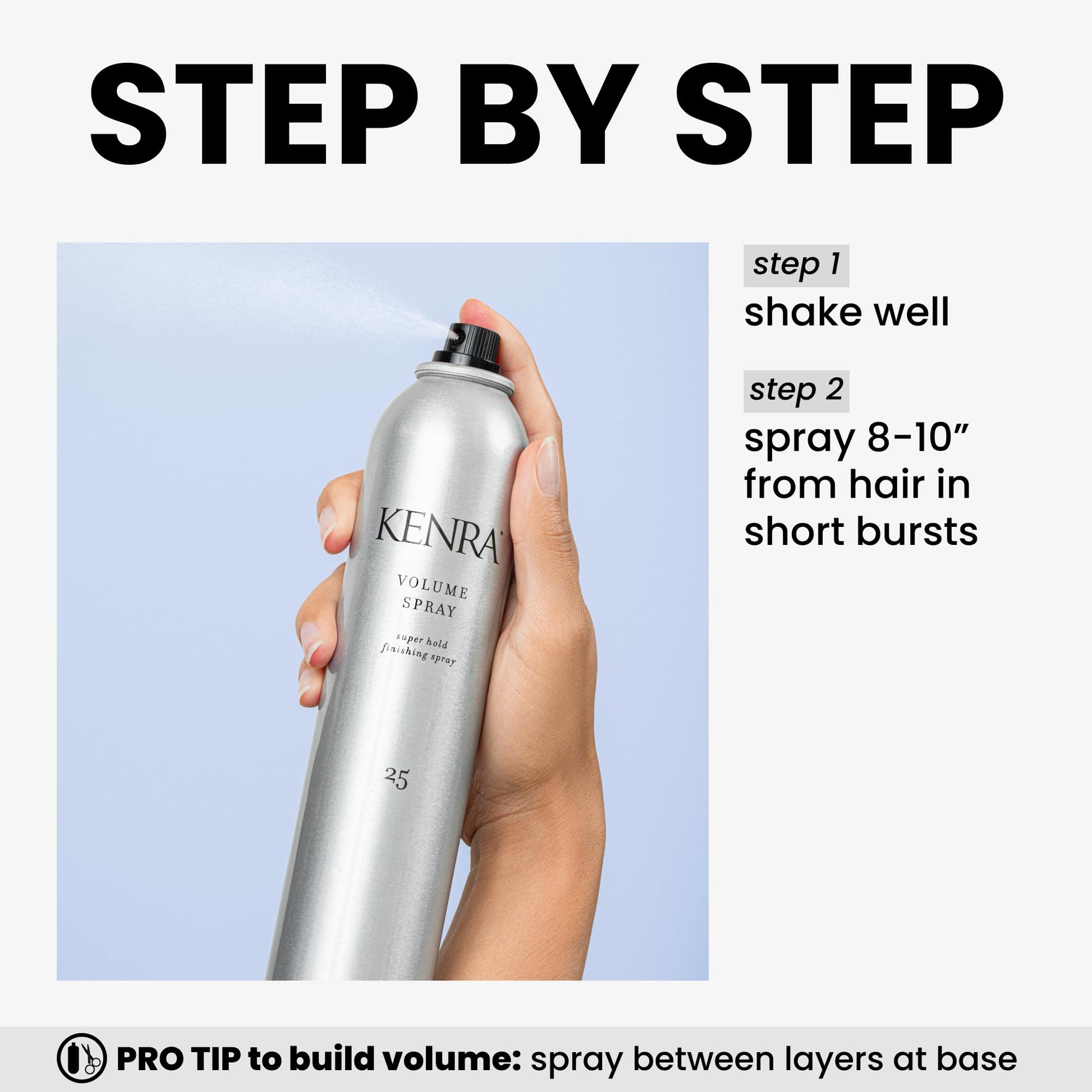 White Smoke Kenra Professional Volume Spray 25 50% Super Hold Finishing & Styling Hairspray Flake-free & Fast-drying Wind & Humidity Resistance All Hair Types 10 oz (2-Pack)