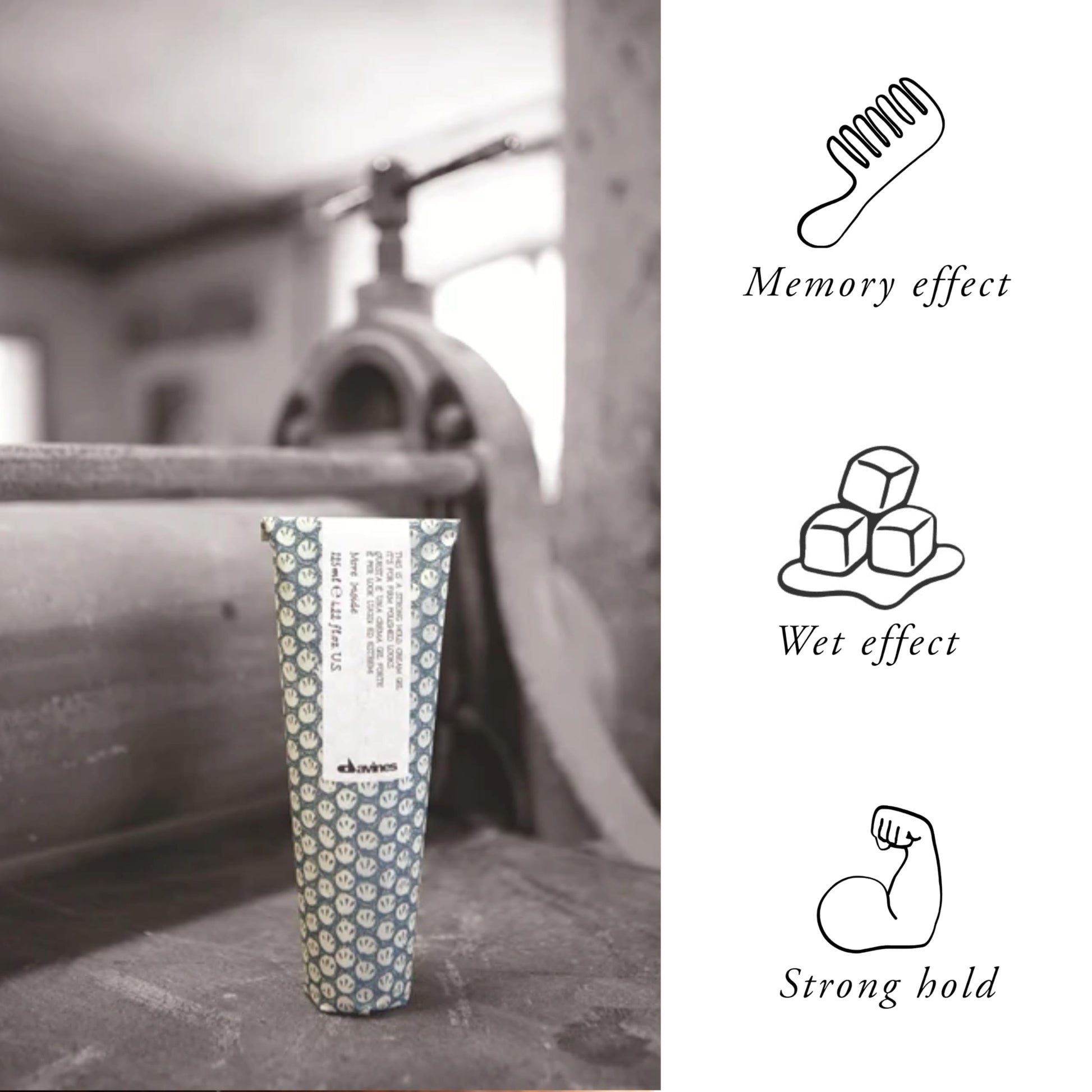 White Smoke Davines This is a Strong Hold Cream Gel, Create Structure And Definition, For Quick-Drying And Residue-Free Workable Styling, 4.22 Fl. Oz.