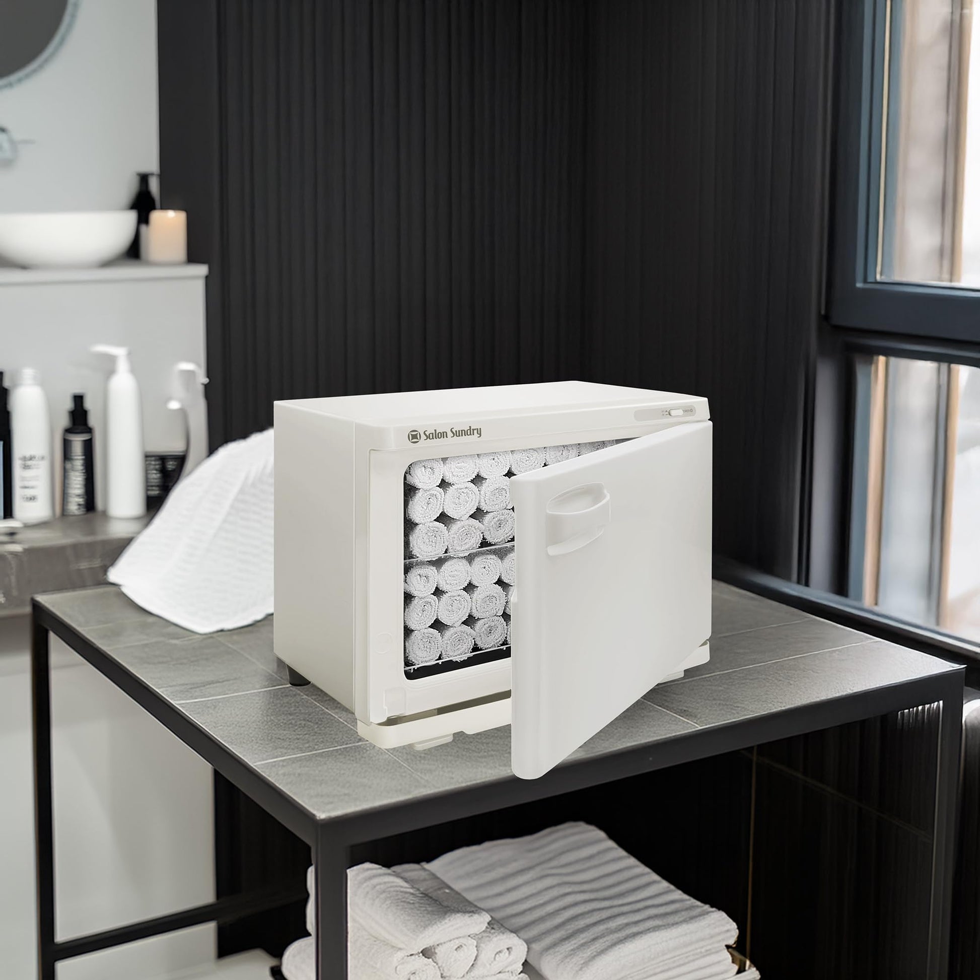 Dark Slate Gray Salon Sundry Professional High Capacity Hot Towel Warmer Cabinet - Facial Spa and Salon Equipment - White