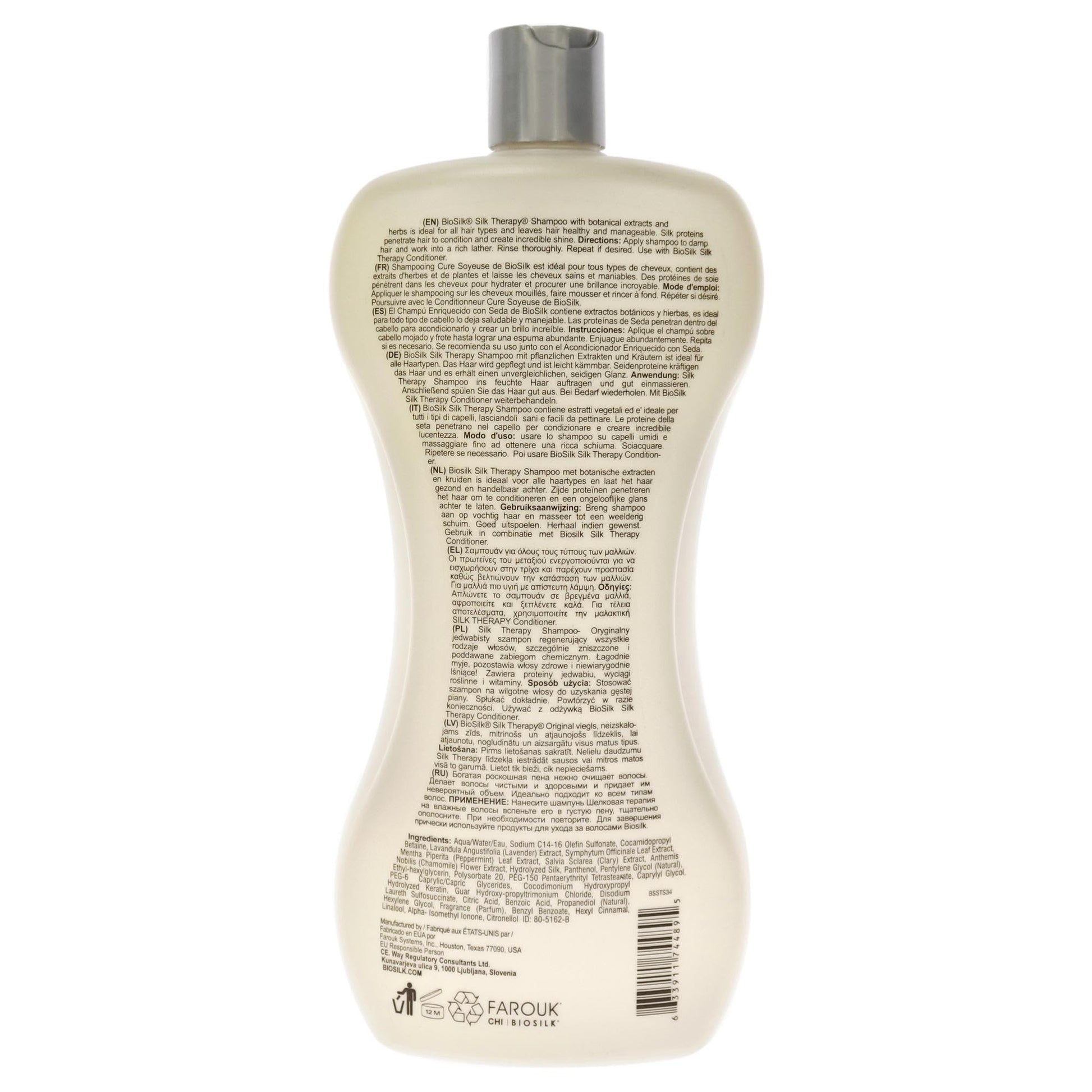 White Smoke Biosilk Silk Therapy Shampoo for Unisex, 34 Ounce