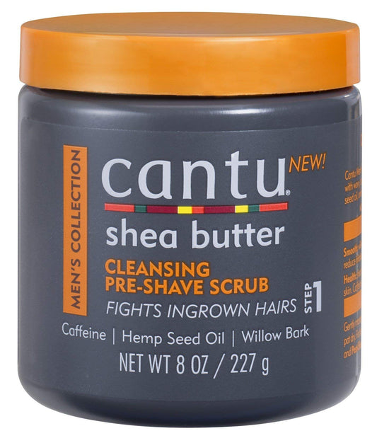 Dark Slate Gray Cantu Mens Cleansing Pre-Shave Scrub 8 Ounce Jar (236ml)