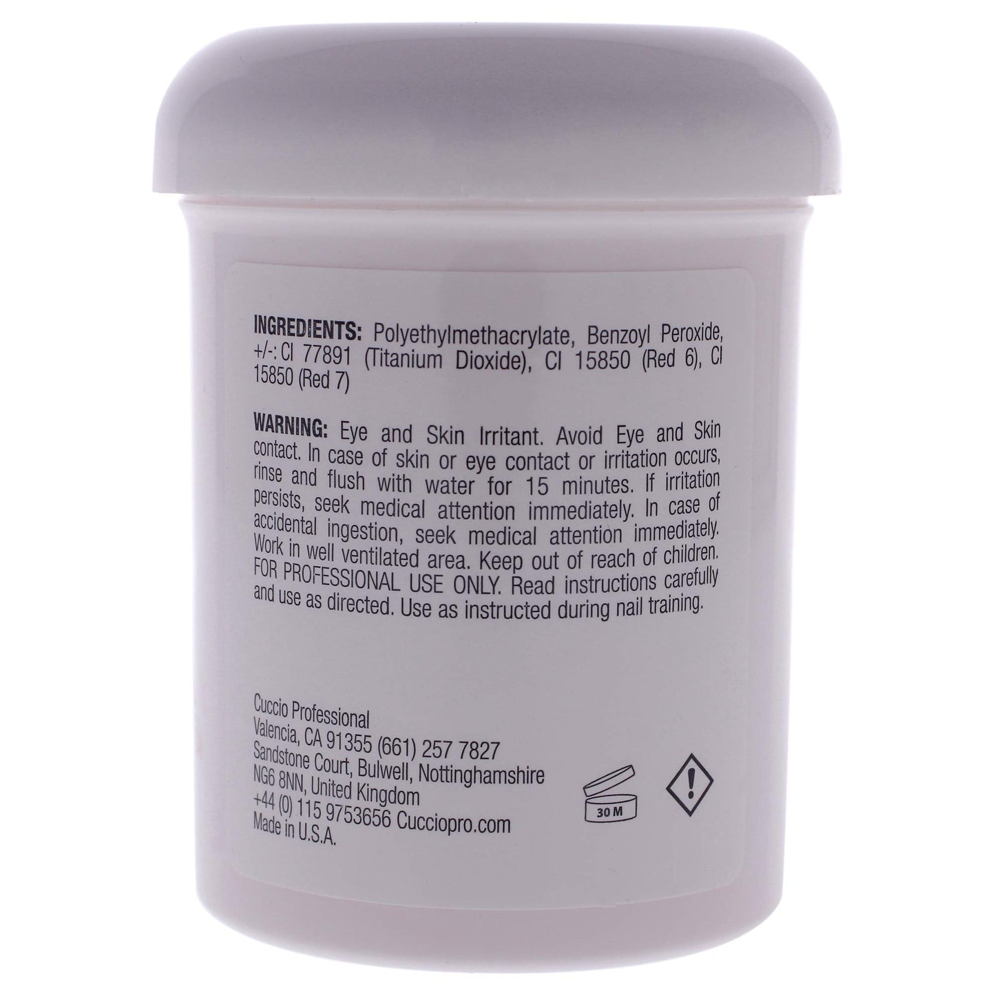 Dark Gray Cuccio Pro Odorless Acrylic Powder - Pink 5.75 Oz