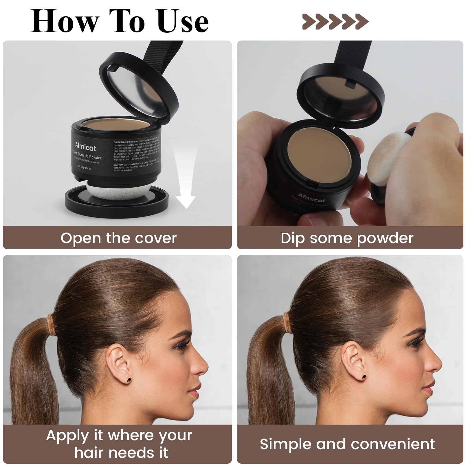 Light Gray Instant Hairline Powder, Root Touch Up Hair Color for Gray Coverage and Thinning Hair, Root Cover Up Conceals Hair Loss & Bald Spots, Natural and Non-Greasy Hair Color for Women & Men, Light-Brown
