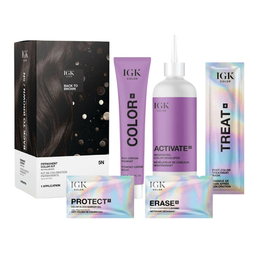 White Smoke IGK Permanent Hair Color Kit | 5N Back To Brown Natural Brown | Salon-Quality Permanent Hair Dye | 100% Gray Hair Coverage | Ammonia-Free Color for Shinier, Softer Hair