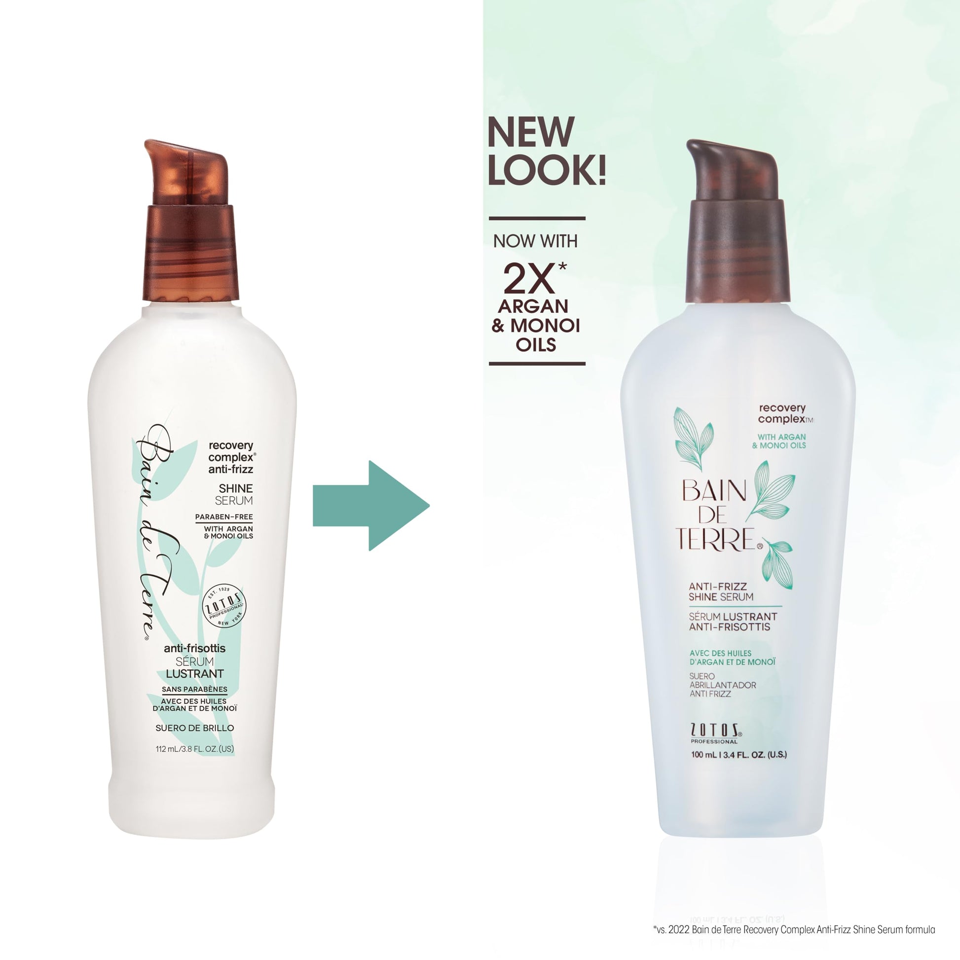 White Smoke Bain de Terre Recovery Complex Anti-Frizz Shine Serum, Silky Shine & Frizz Control with Argan & Monoi Oils, Paraben-Free, Alcohol-Free, Color-Safe, Vegan, 3.4 Fl Oz