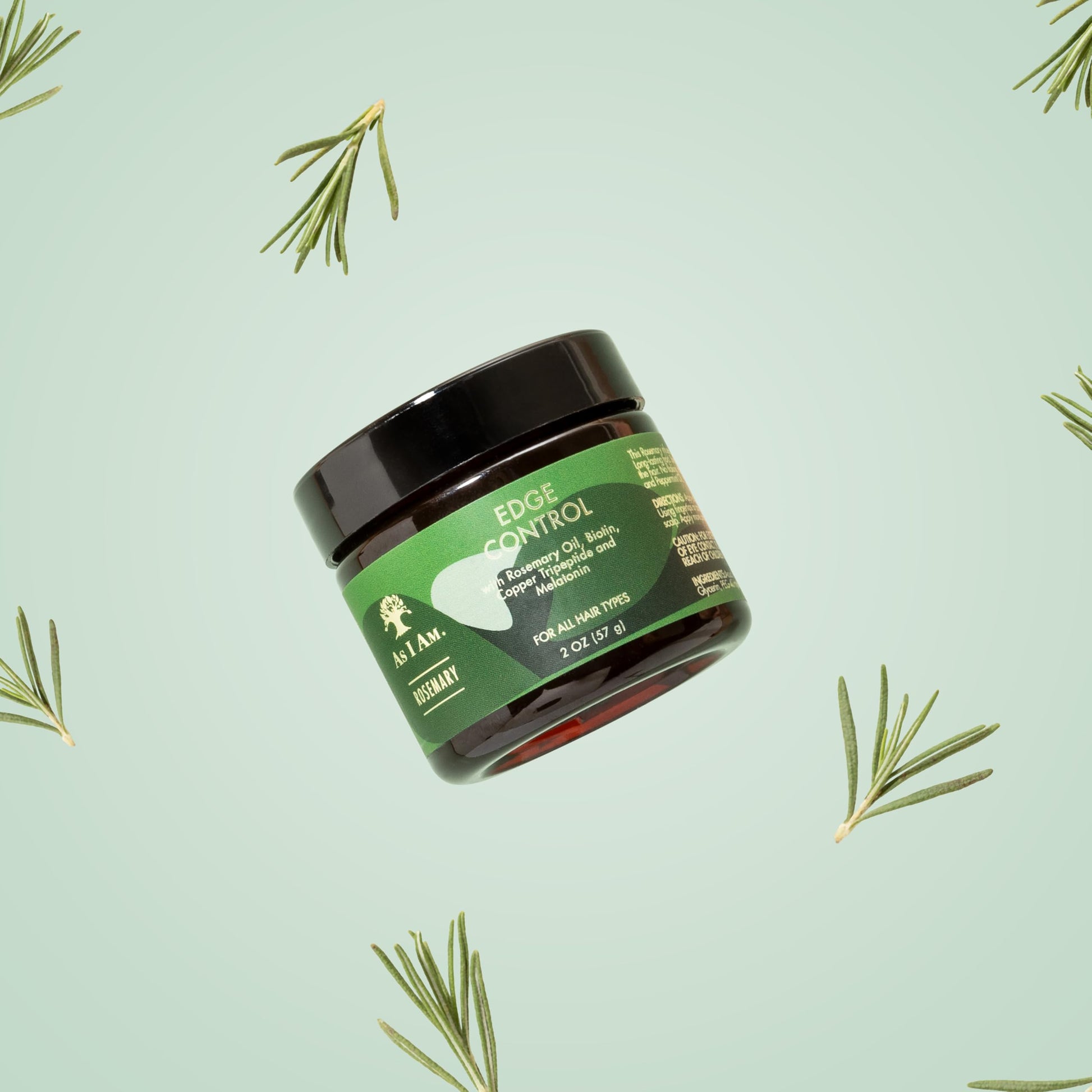 Light Gray As I Am Rosemary Edge Control 2 oz - with Biotin & Saw Palmetto