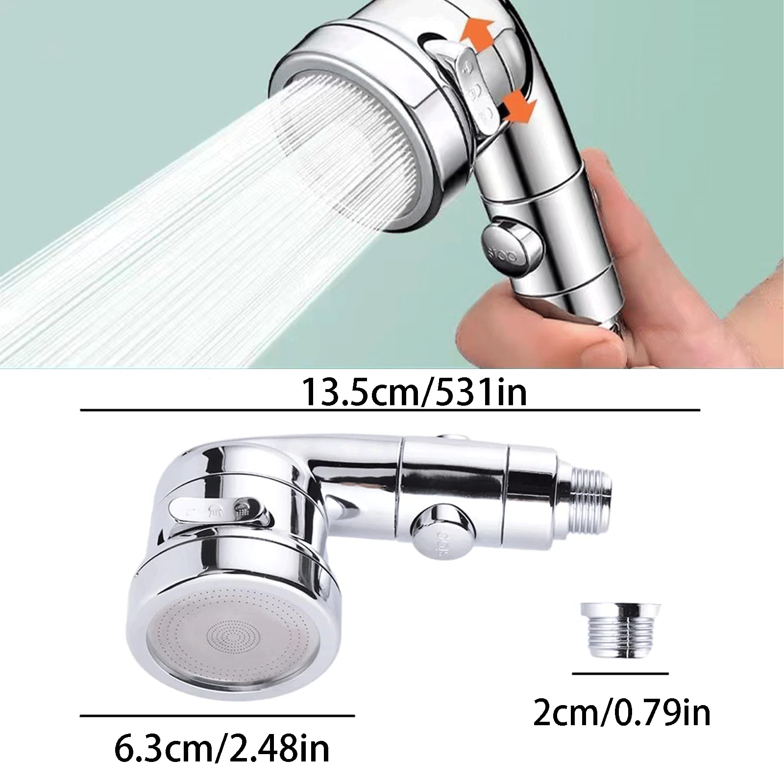 White Smoke Sink Faucet Sprayer Attachment - Salon Shampoo Bowl Spray Head, Pedicure Chair Shower Head With Stop Water-saving Function, Adjustable Handheld Sprayer for Salon & Spa Chairs