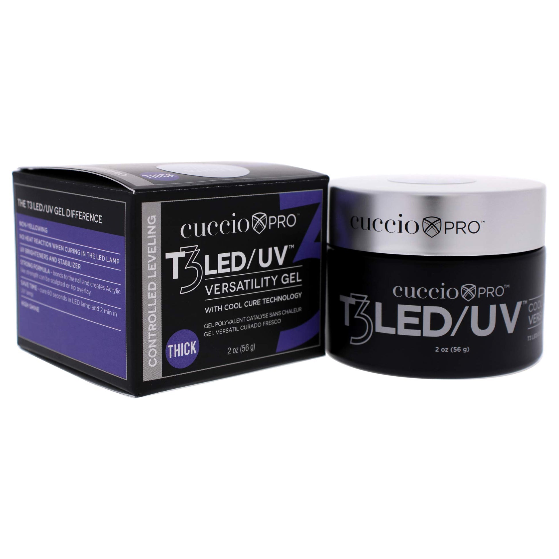 White Smoke Cuccio Pro T3 LED/UV Cool Cure Versatility Gel - Self-Levelling Gel With Calcium - Incredibly Flexible - Strong Adhesion - High Shine Finish - Fast Application - White - 2 Oz Nail Gel