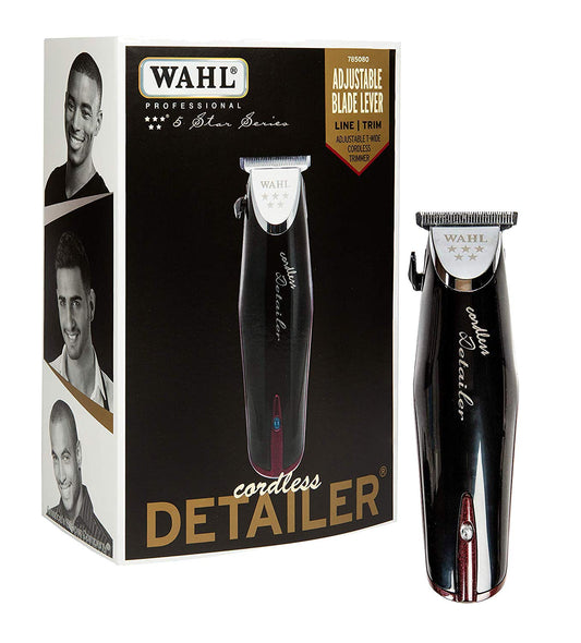 White Smoke Wahl Professional 5-Star Cordless Detailer #8163 – Great for Professional Stylists and Barbers – Rotary Motor - Black