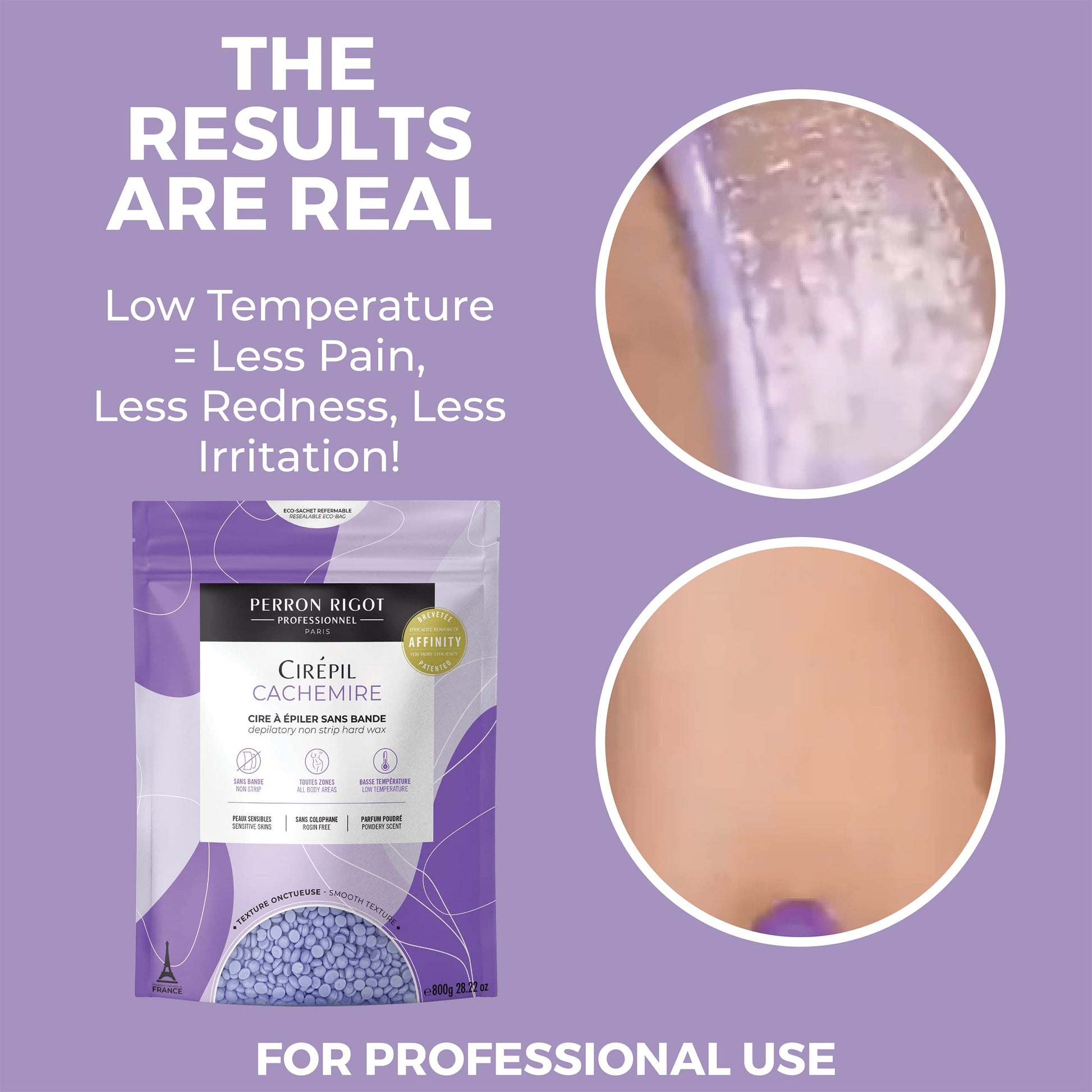 Dark Gray Cirepil - Cachemire - 800g / 28.22 oz Hard Wax Beads Bag - Ultra-Comfort Rosin-Free Wax for Sensitive Skin - Creamy, Stripless Hair Removal for Face & Intimate Areas - Low Temp Refill Bag Refill Bag