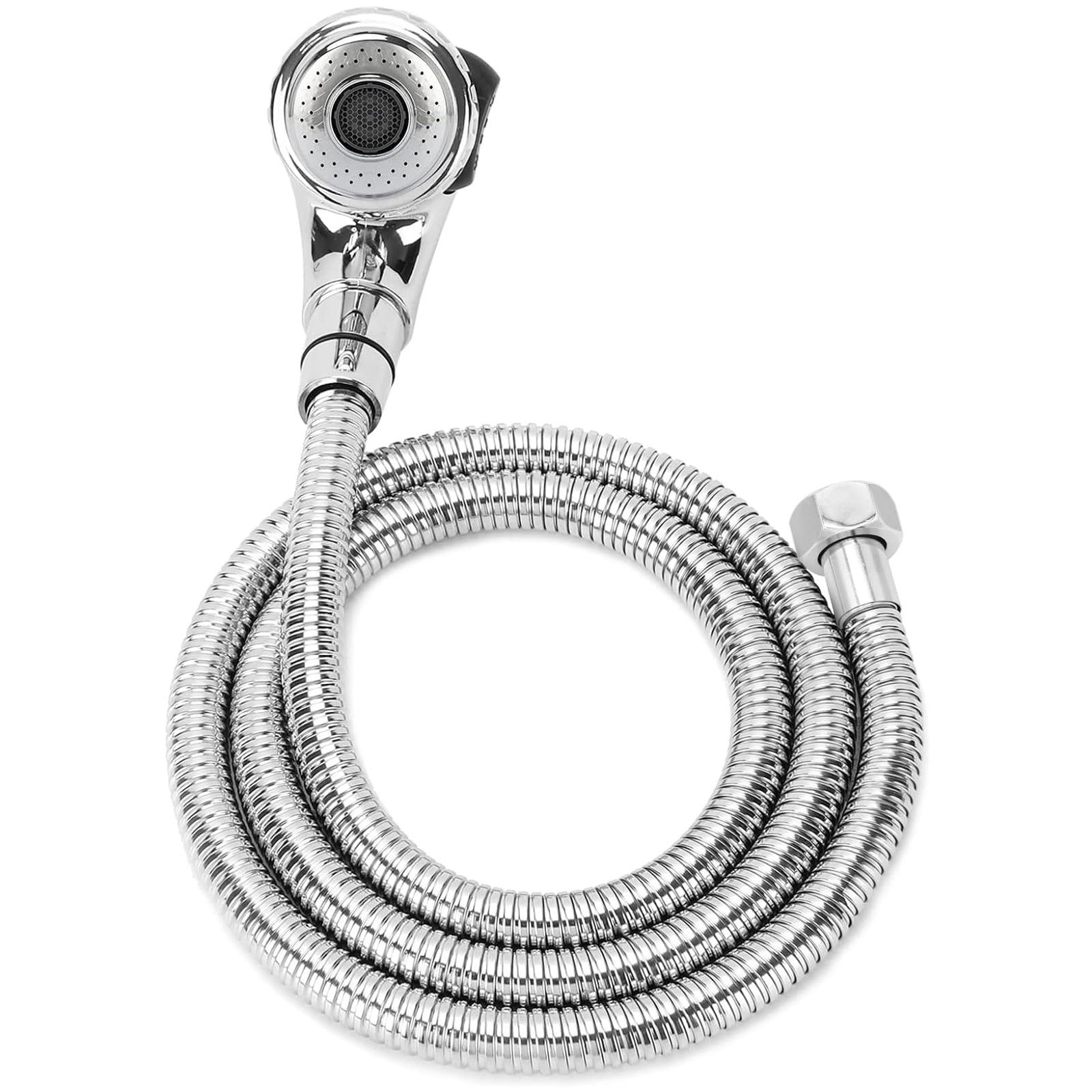 White Smoke LukLoy Shampoo Bowl Sprayer Hose Replacement, 1/2" Nut Professional Salon Sink Stainless Steel Hose for Sink Shampoo Bed