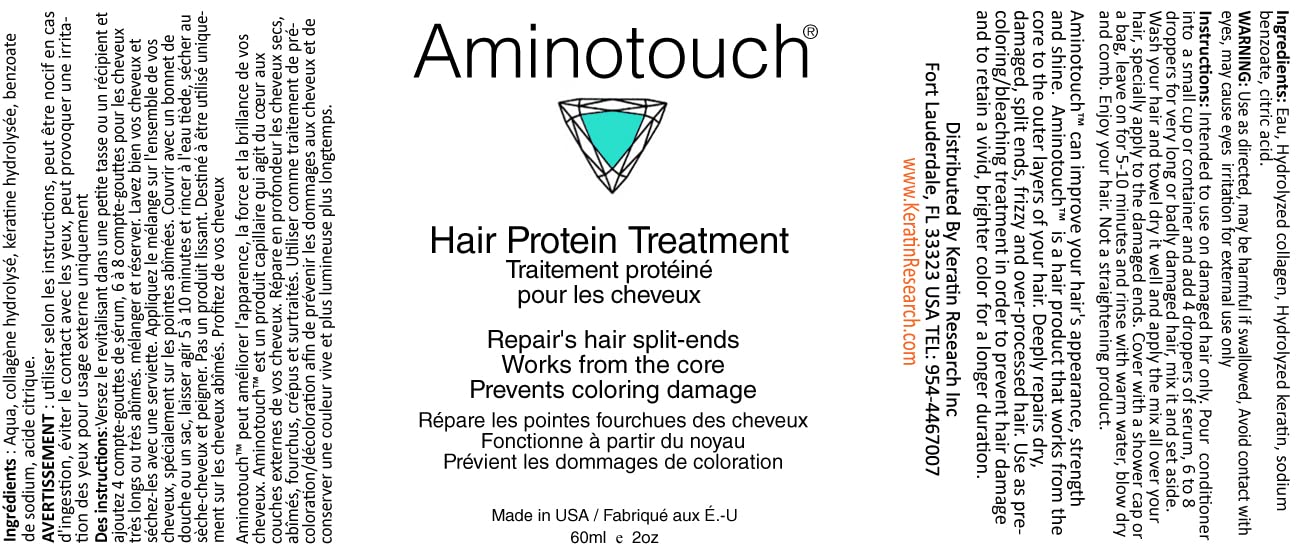 White Smoke Aminotouch Natural Pure Protein Treatment - Collagen and Keratin Rescue Shot for Long Hair Growth, Damage Repair, Split Ends Prevention, and Hair Strengthening