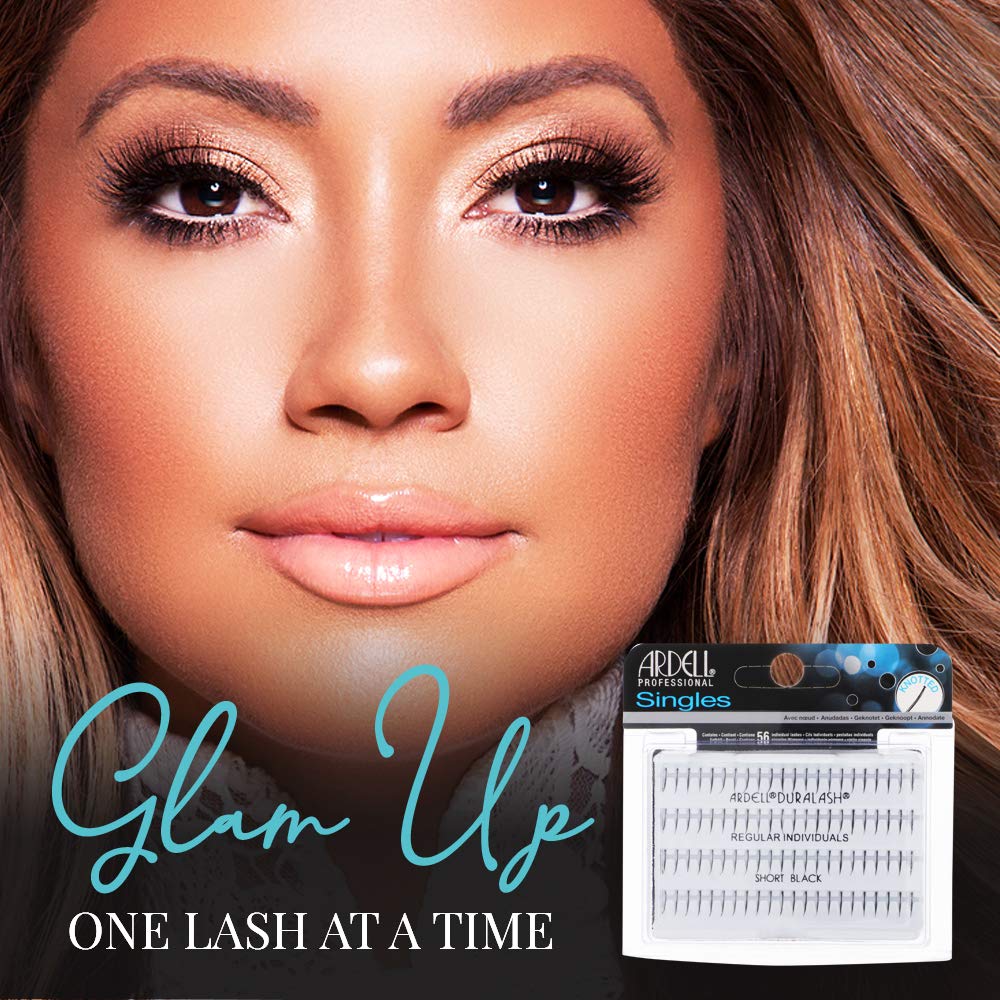 Black Ardell Individual Lashes Regular Short Black – Natural-Looking Individual Lash Extensions, Customizable Flare Style, 4 Pack