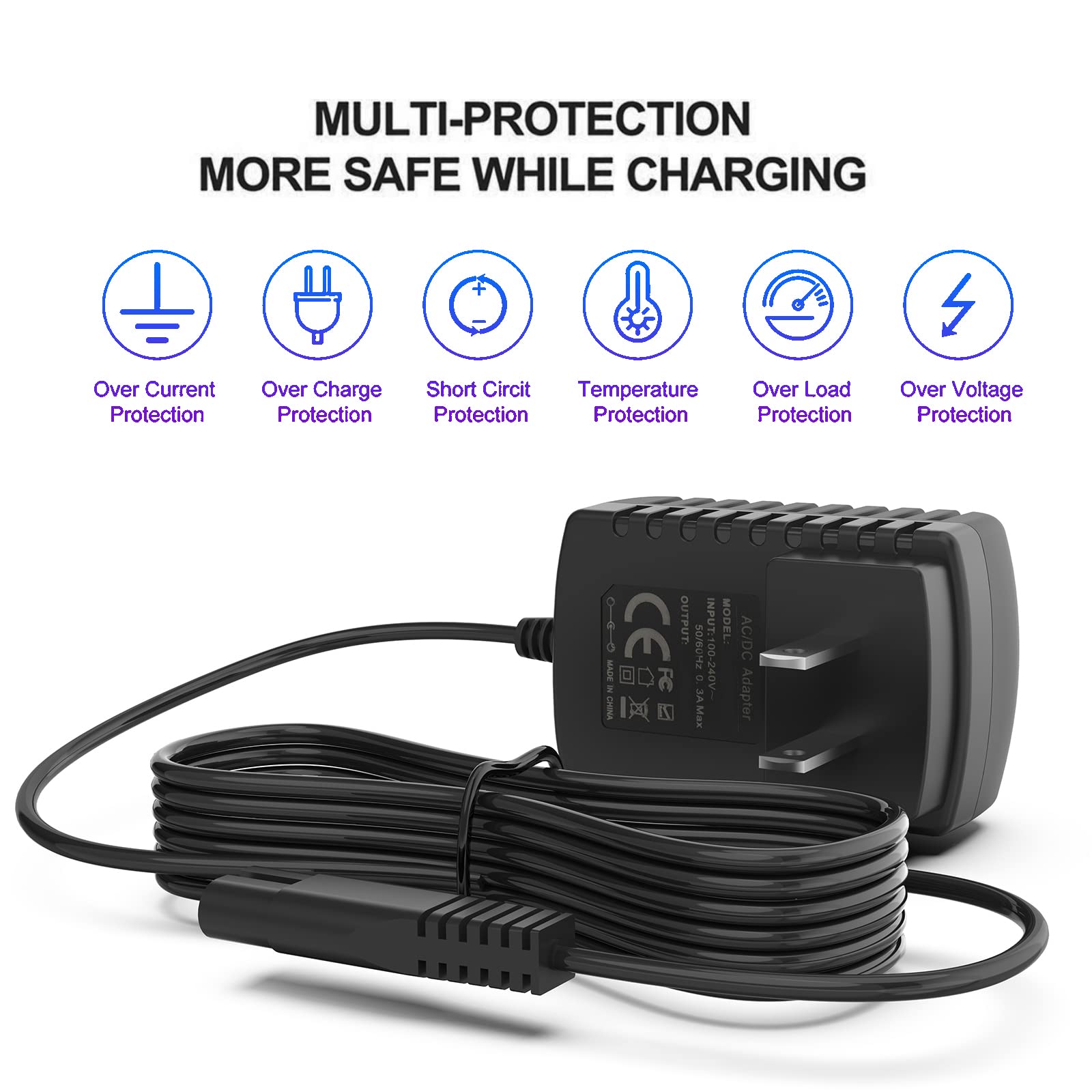 White Smoke Replacement for Andis 73000 Envy Li Cordless Clipper Charger Compatible with Andis 73102 73105 73106 73005 73010 73045 73060 73095 77511 73500 73035 Hair Trimmer Charging Cord Adapter