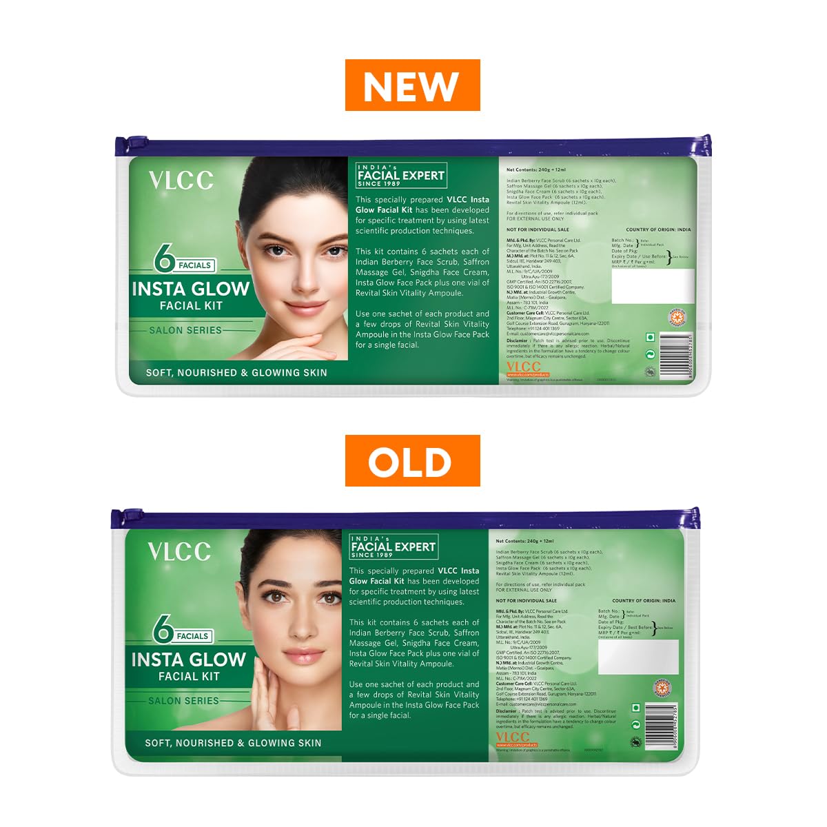 White Smoke VLCC Salon Series Instaglow Facial Kit (6 Facials)(240gm+12ml)