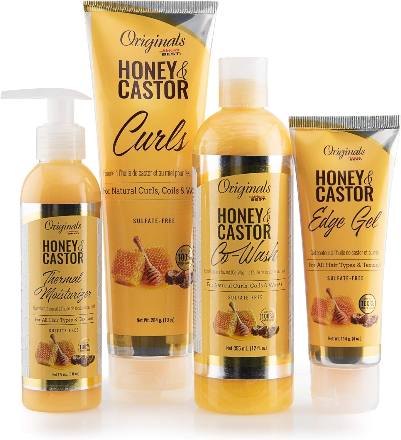 White Smoke Africa's Best Originals by and Castor Hair Co-Wash for Natural Curls, Coils and Waves, Sulfate-Free, Honey 12 Fl Oz
