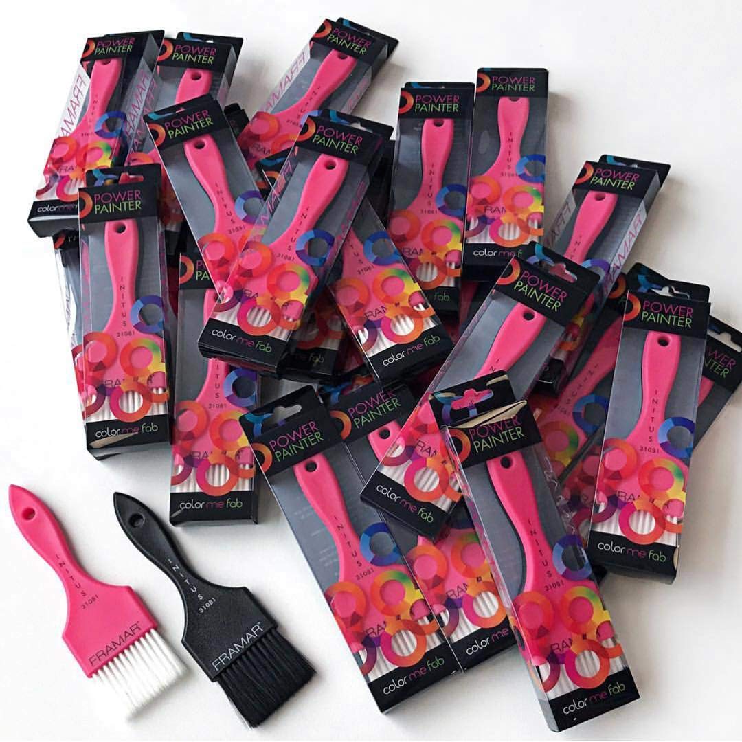 White Smoke Framar Power Painter Hair Dye Brush - Hair Coloring Brush, Hair Dying Brush to Apply Hair Color, Blending Hair Color Brush Set, Balayage Tools, Dye Application Brush to Paint Hair, Tint Brush - 2 Pk