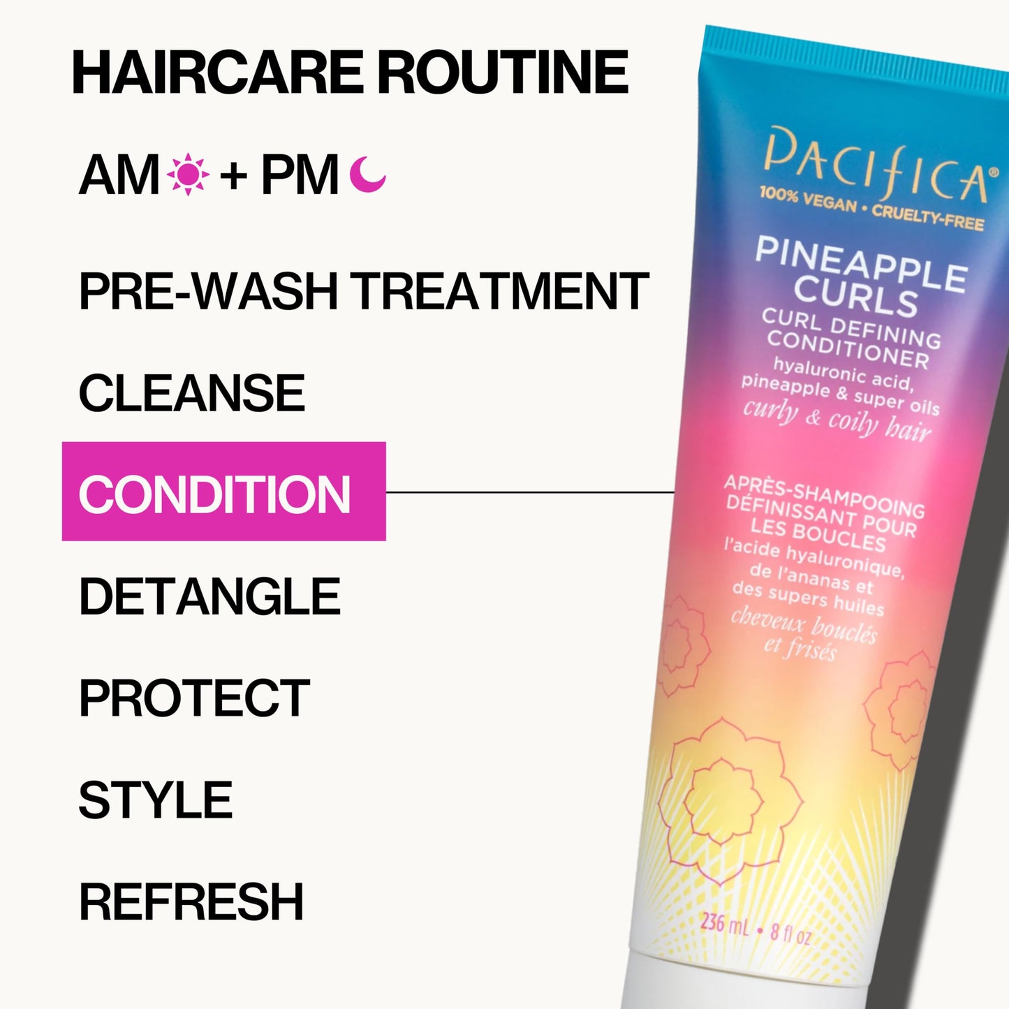White Smoke Pacifica Beauty, Pineapple Curls Defining Natural Conditioner, For Curly, Coily and Textured Hair Types, Pineapple Scent, Sulfate Free and Silicone Free, 100% Vegan and Cruelty Free