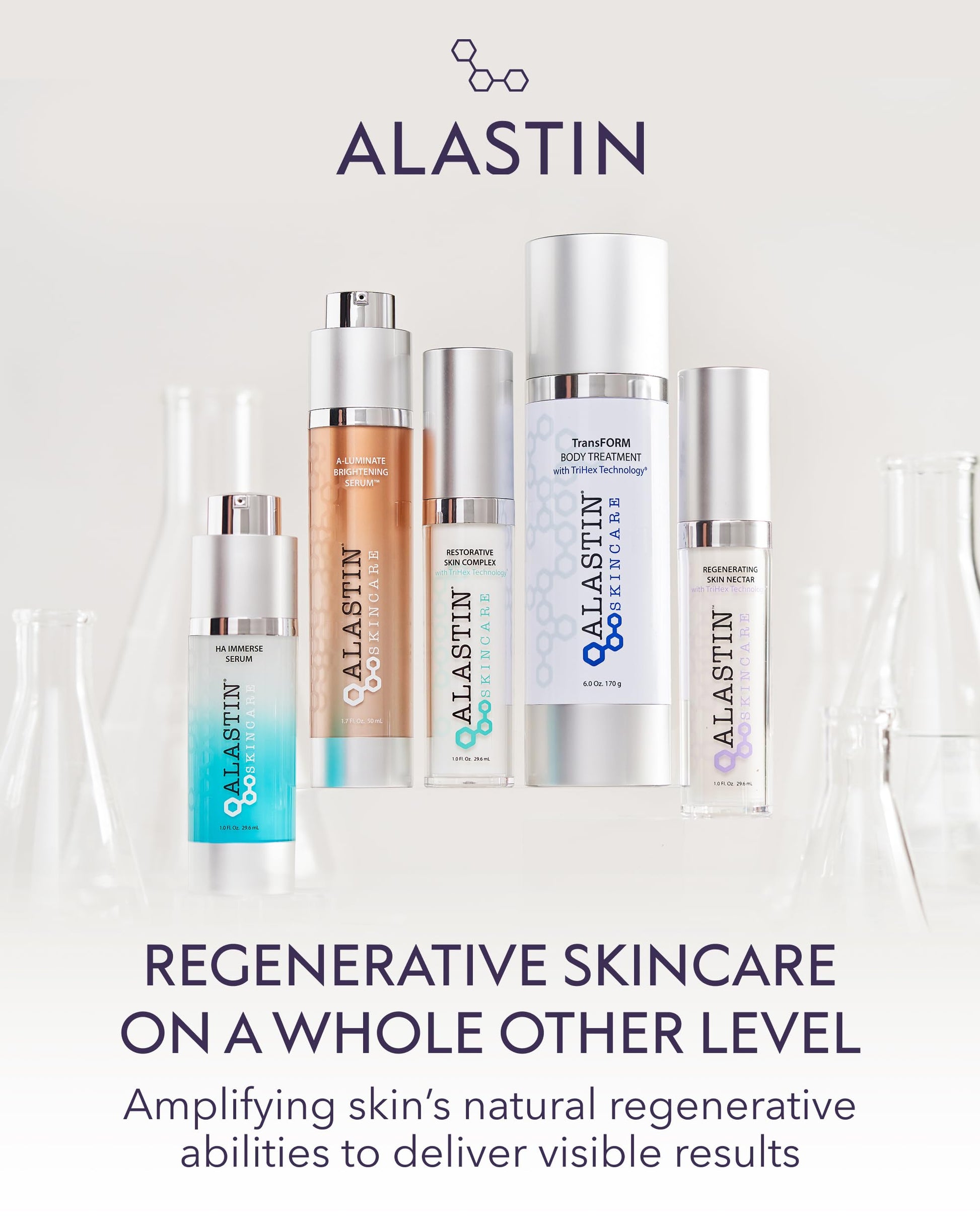 Lavender ALASTIN Skincare Hyaluronic Acid HA IMMERSE Moisturizing Face Serum (1 oz) | Restorative Serum Combats Dry, Dehydrated Skin | For Radiant, Glowing Skin
