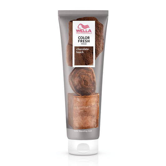 White Smoke Wella Professionals Color Fresh Mask | Chocolate Touch | Natural Shade | Hair Color-Depositing Mask | Vegan Formula with Avocado Oil | Zero Damage | Silicone Free | 5 Fl Oz