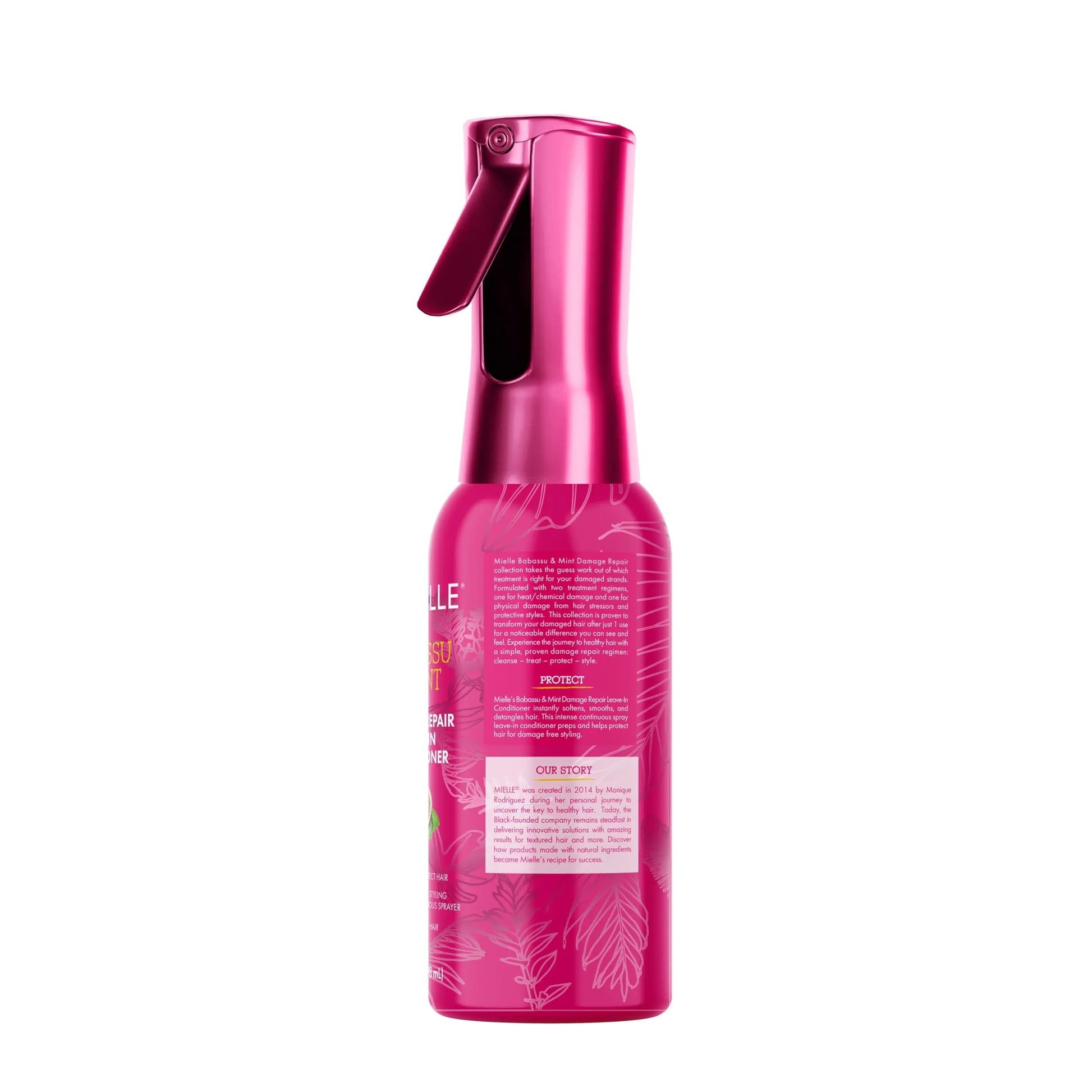 White Smoke Mielle Organics Babassu & Mint Damage Repair Leave-In Conditioner for Damage Free Styling, 6.7 Ounce