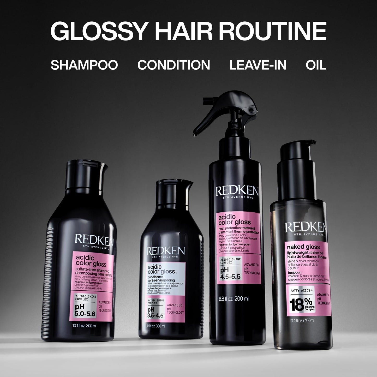 Dark Slate Gray Redken Acidic Color Gloss Conditioner - Protects Vibrancy, Salon-Grade Hair Shine, For Color-Treated Hair, 10.1 Fl Oz
