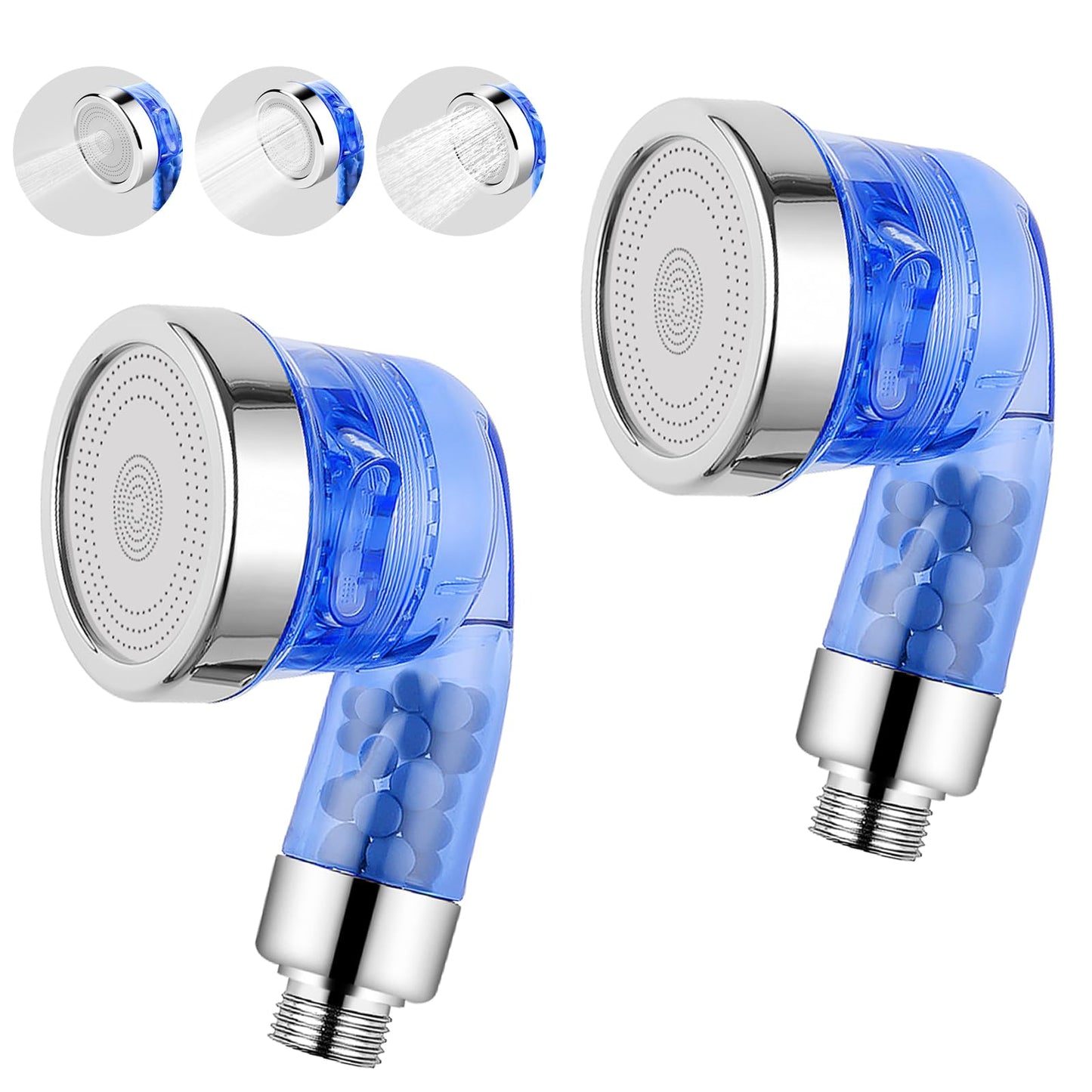White Smoke Garaook Blue Shampoo Bowl Sprayer Head with Filter, 2PCS Sprayer Head for Portable Salon Sink, 3 Sprayer Modes and High Pressure